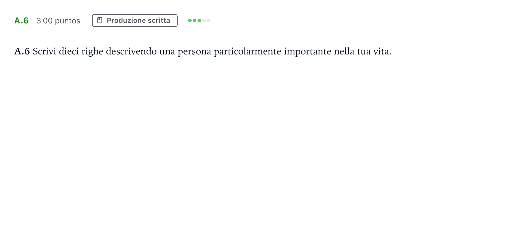 Enunciado: Ejercicio A.6 · Italiano PAU Madrid Ordinaria 2024