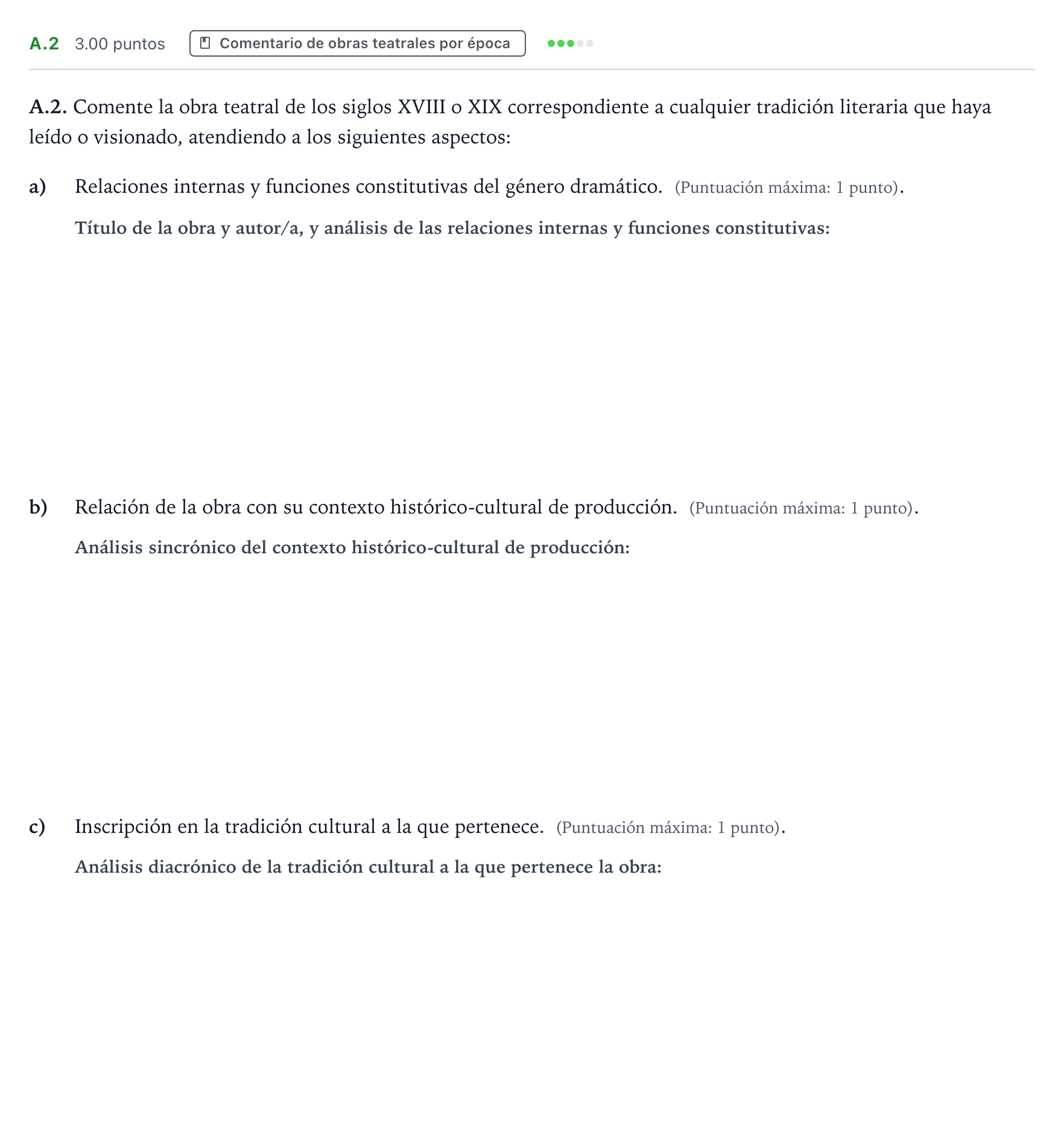 Enunciado: Ejercicio A.2 · Literatura Dramática PAU Madrid Ordinaria 2024