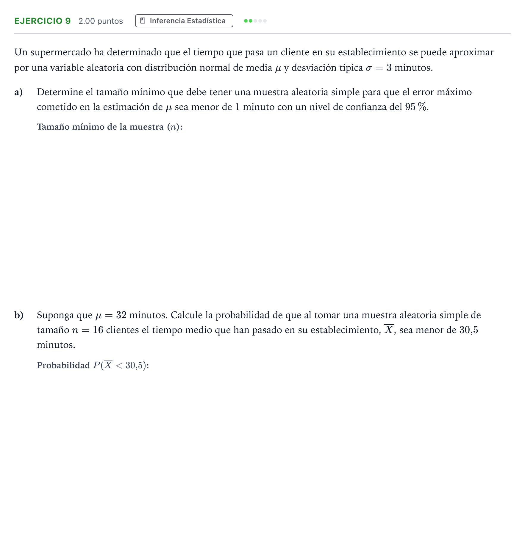 Enunciado: Problema 9 · Matemáticas aplicadas a las Ciencias Sociales II PAU Madrid Extraordinaria Coincidencias 2024