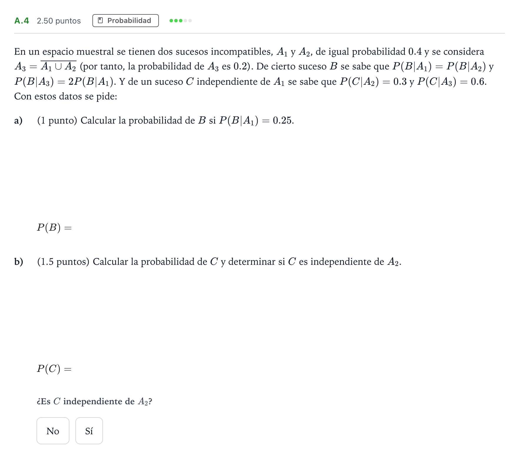 Enunciado: Ejercicio A.4 · Matemáticas II PAU Madrid Extraordinaria 2024