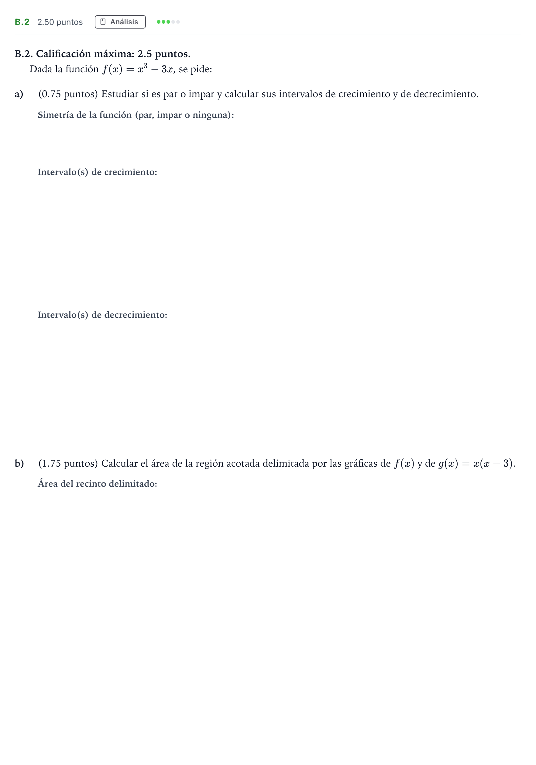 Enunciado: Ejercicio B.2 · Matemáticas II PAU Madrid Extraordinaria 2024