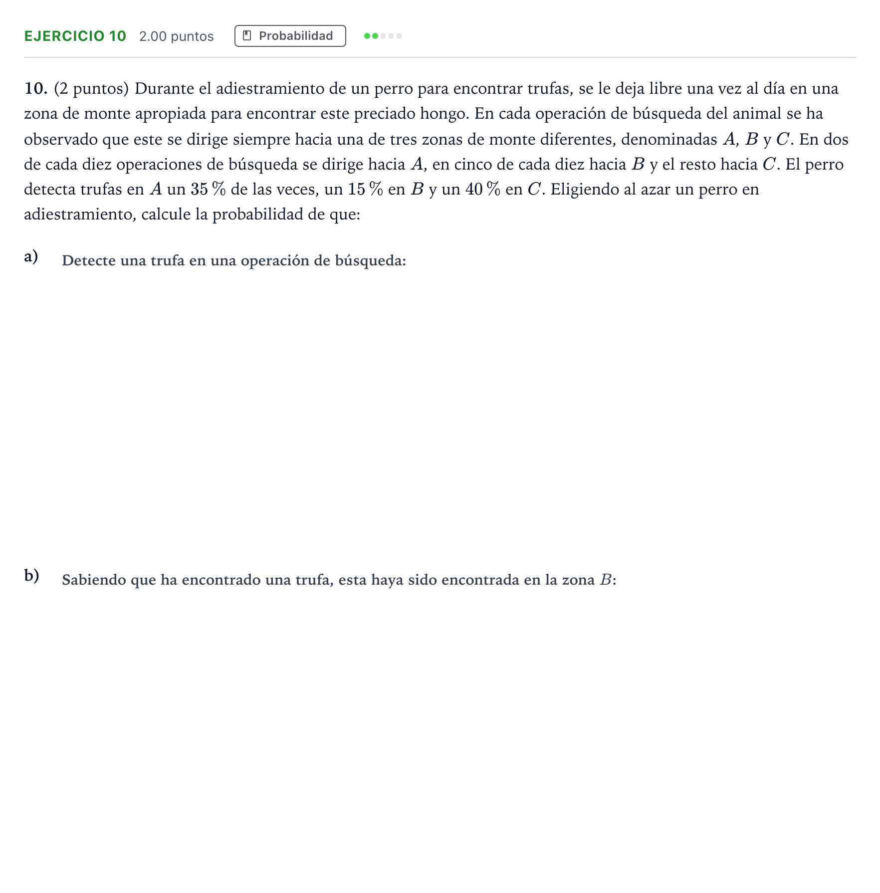 Enunciado: Problema 10 · Matemáticas aplicadas a las Ciencias Sociales II PAU Madrid Modelo 2024
