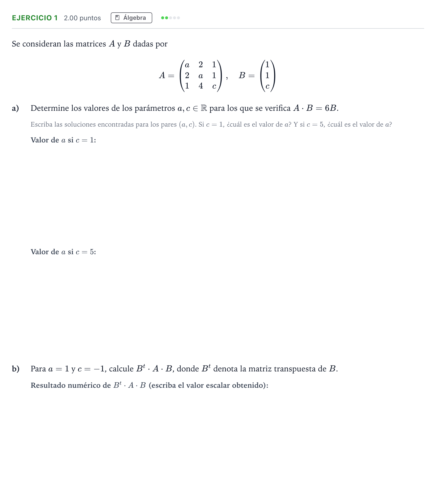 Enunciado: Problema 1 · Matemáticas aplicadas a las Ciencias Sociales II PAU Madrid Modelo 2024