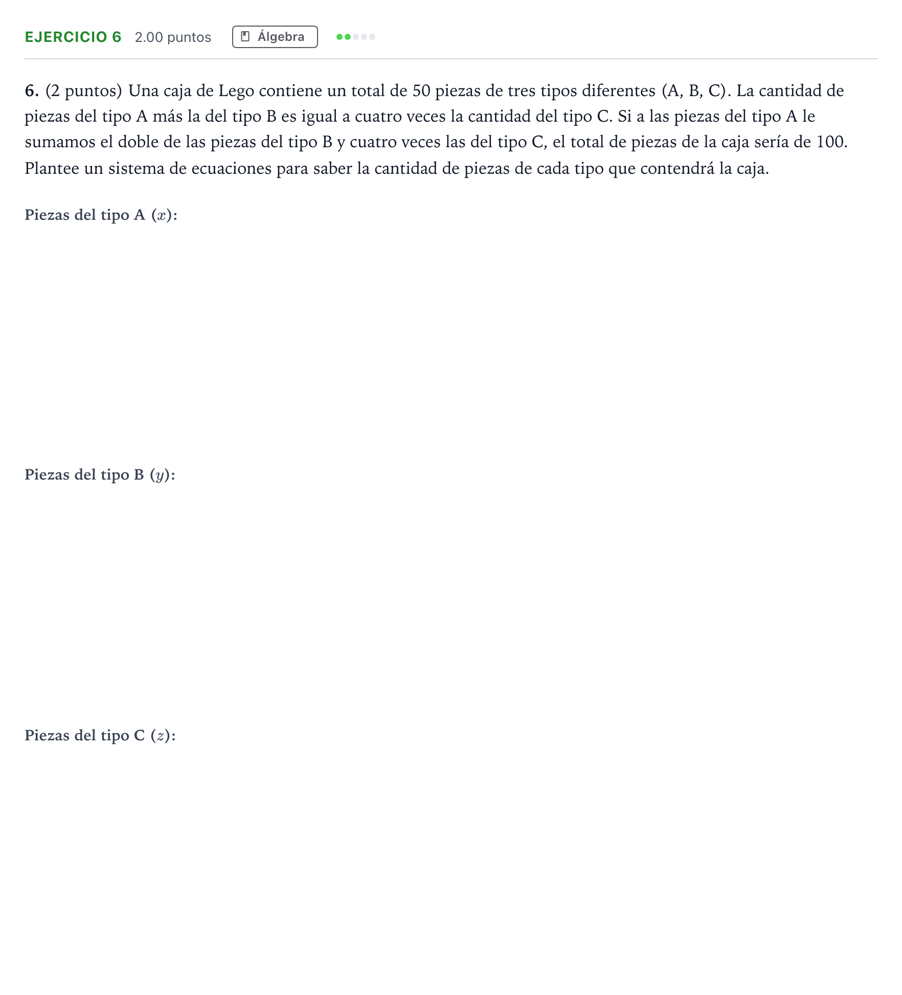 Enunciado: Problema 6 · Matemáticas aplicadas a las Ciencias Sociales II PAU Madrid Modelo 2024