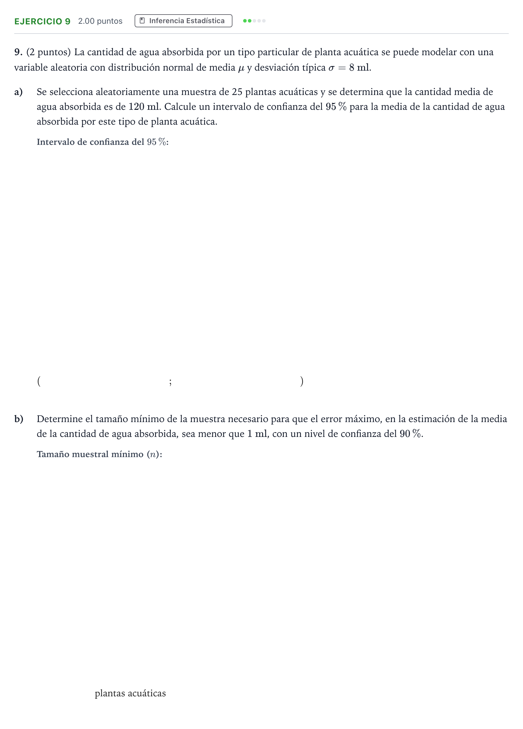 Enunciado: Problema 9 · Matemáticas aplicadas a las Ciencias Sociales II PAU Madrid Ordinaria 2024
