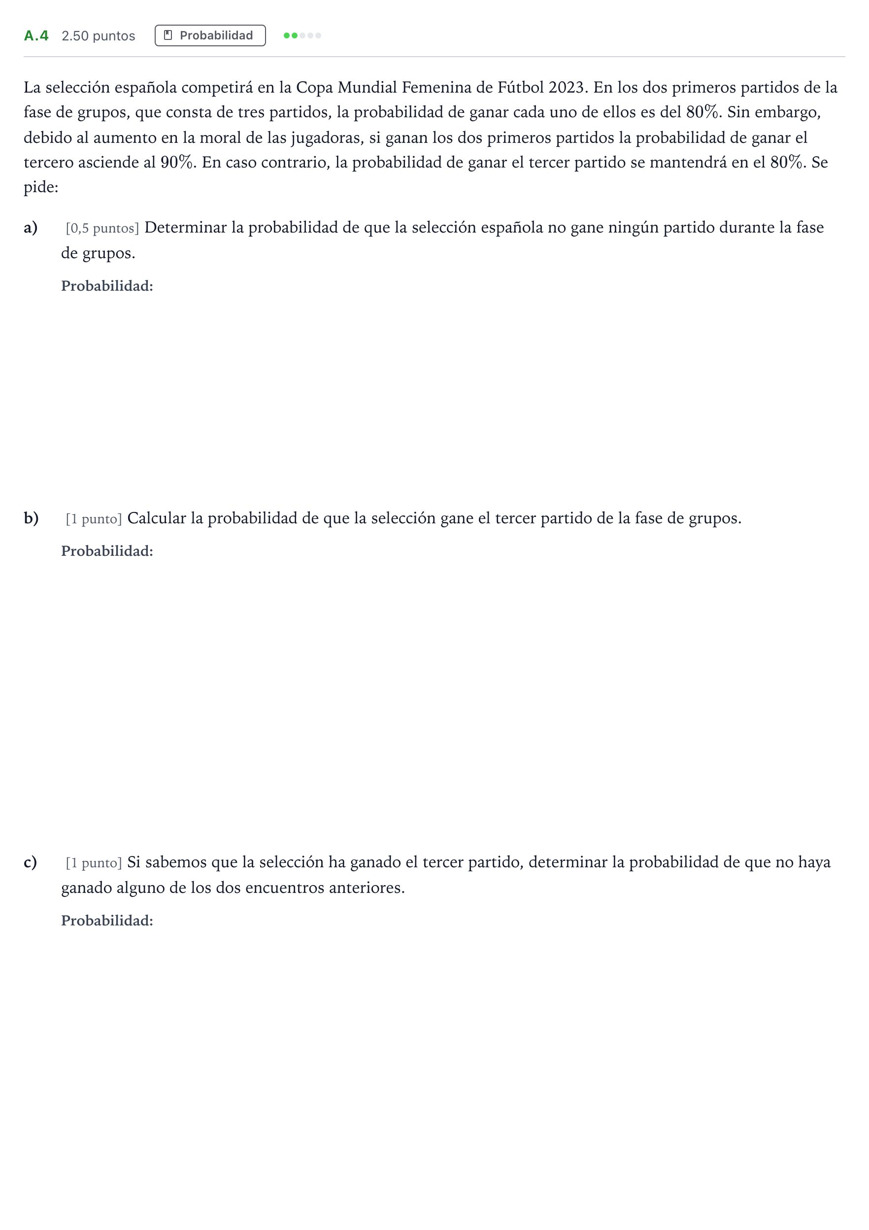 Enunciado: Ejercicio A.4 · Matemáticas II PAU Madrid Modelo 2024