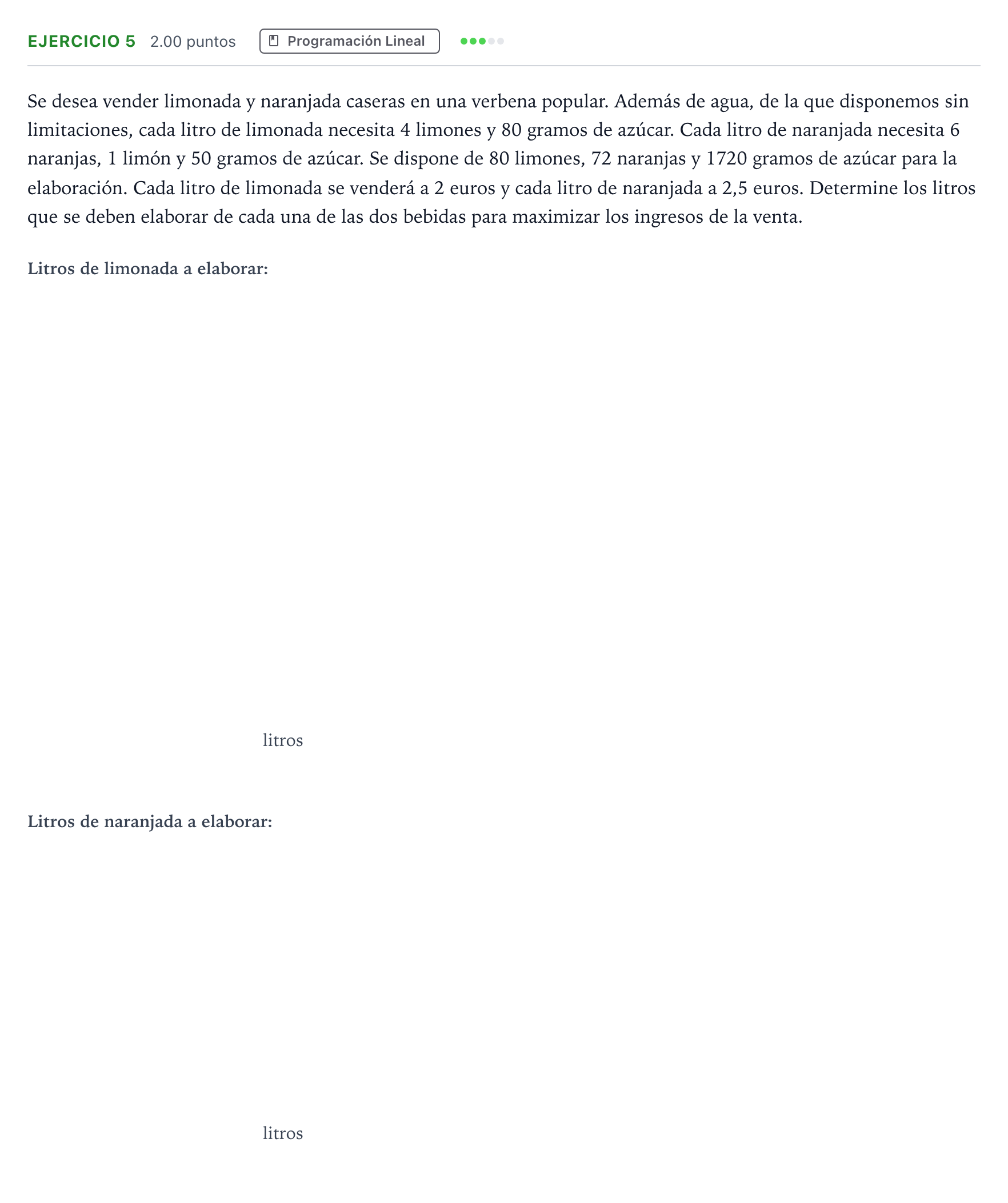 Enunciado: Problema 5 · Matemáticas aplicadas a las Ciencias Sociales II PAU Madrid Ordinaria Coincidencias 2024