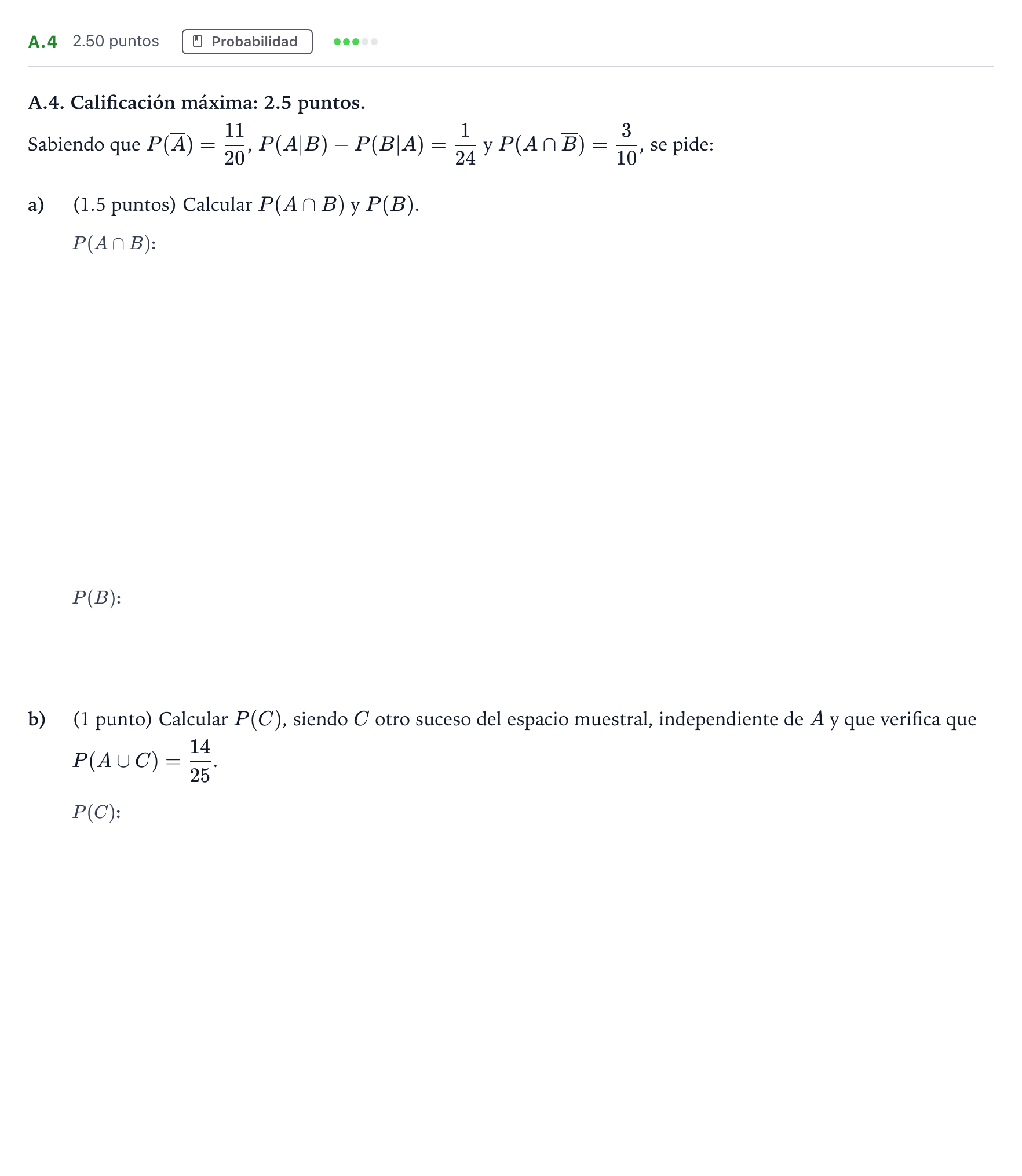 Enunciado: Ejercicio A.4 · Matemáticas II PAU Madrid Ordinaria 2024