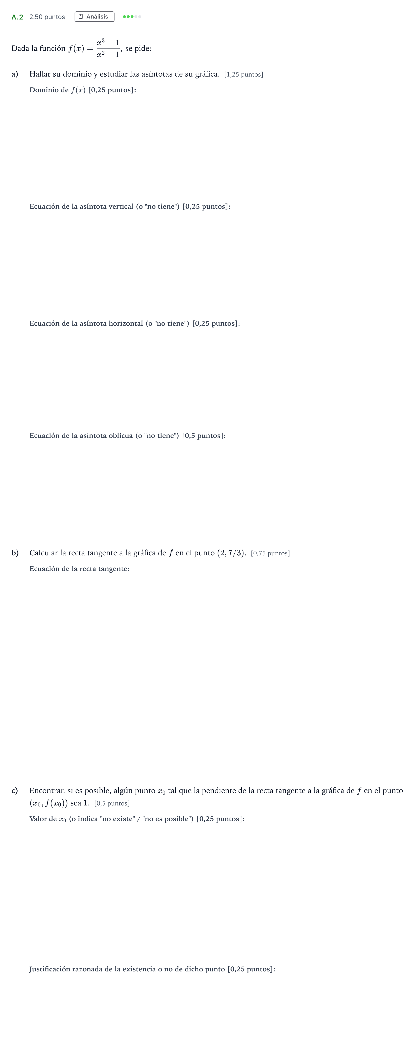 Enunciado: Ejercicio A.2 · Matemáticas II PAU Madrid Ordinaria Coincidencias 2024