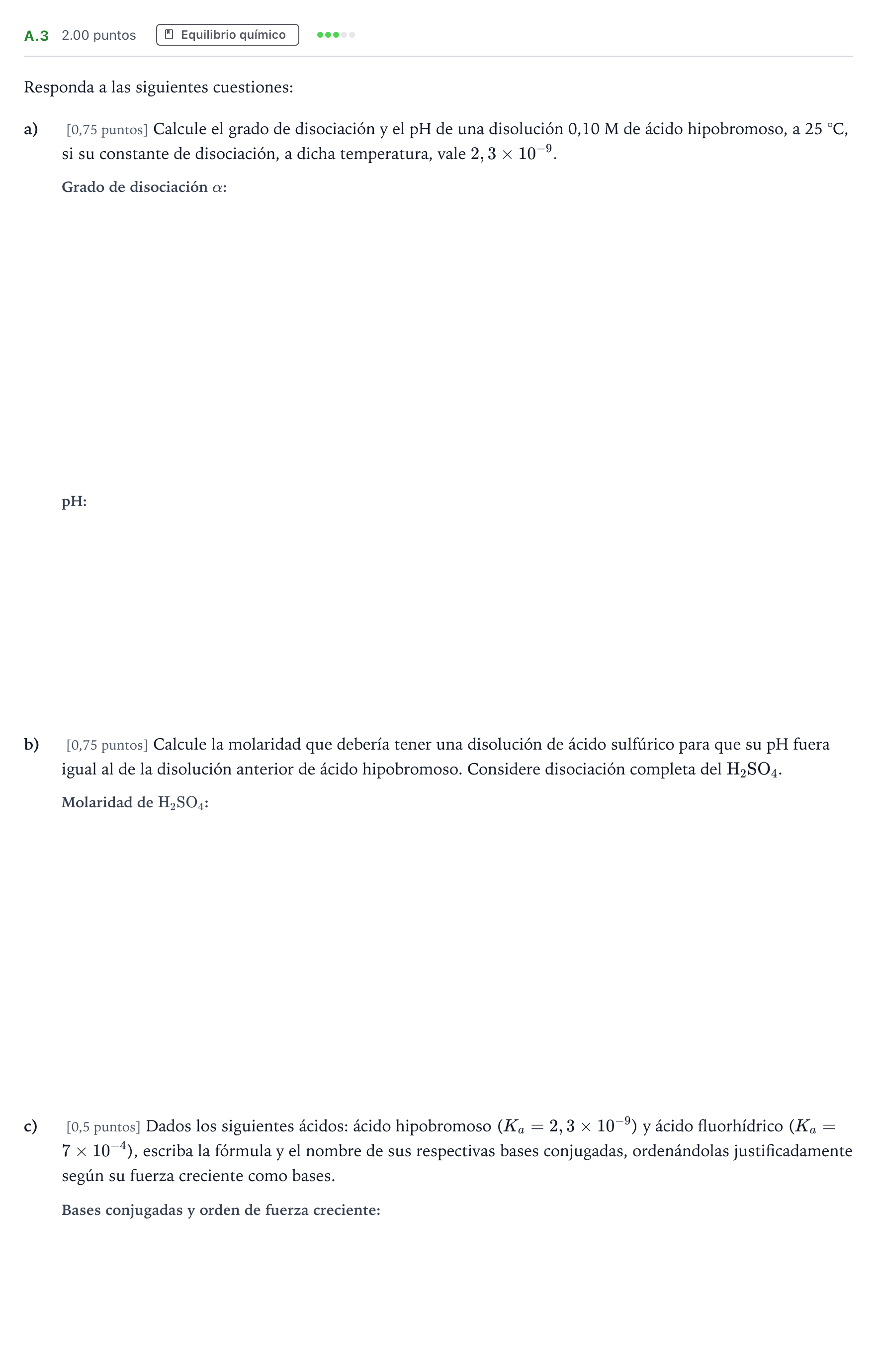 Enunciado: Ejercicio A.3 · Química PAU Madrid Extraordinaria 2024