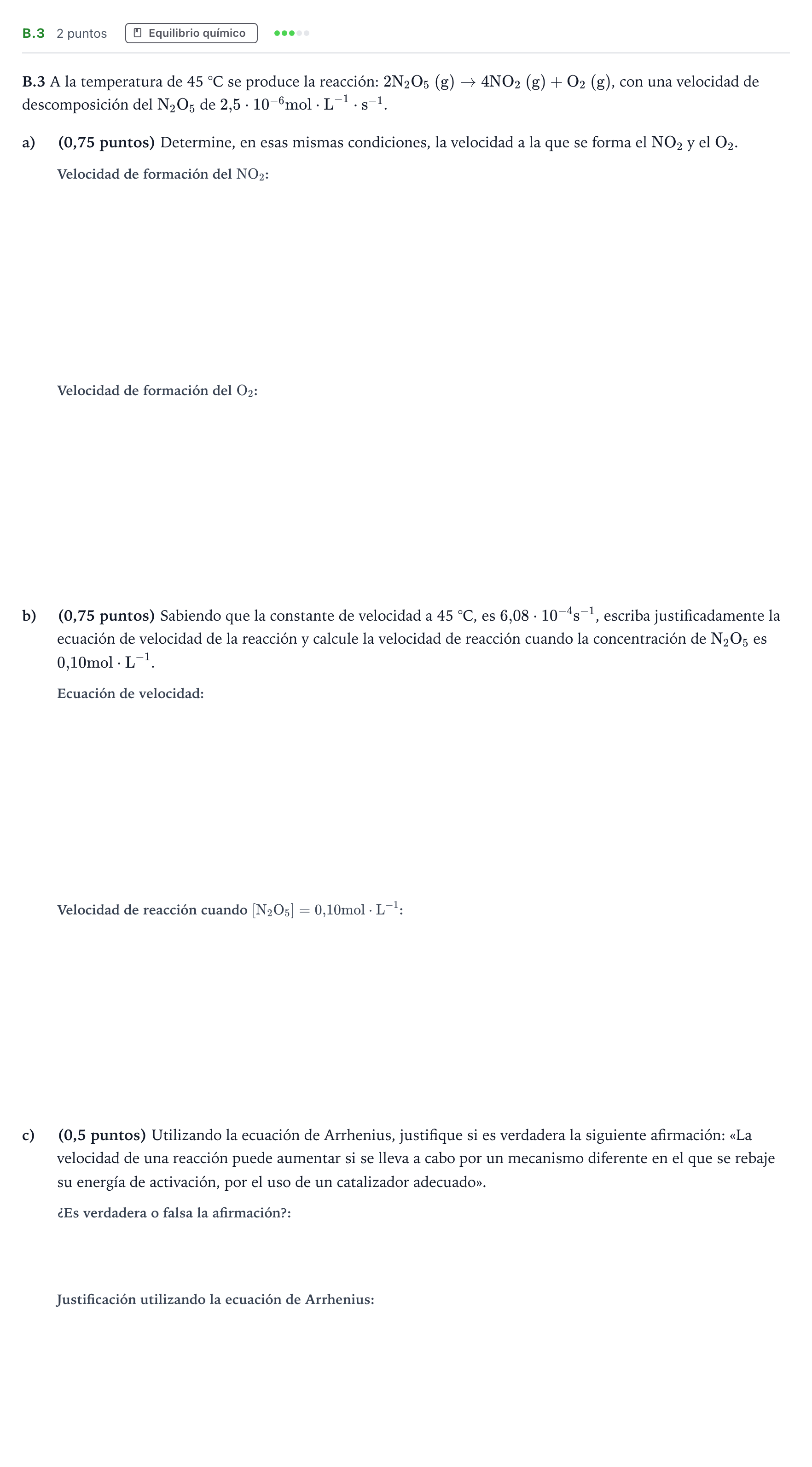 Enunciado: Ejercicio B.3 · Química PAU Madrid Extraordinaria 2024