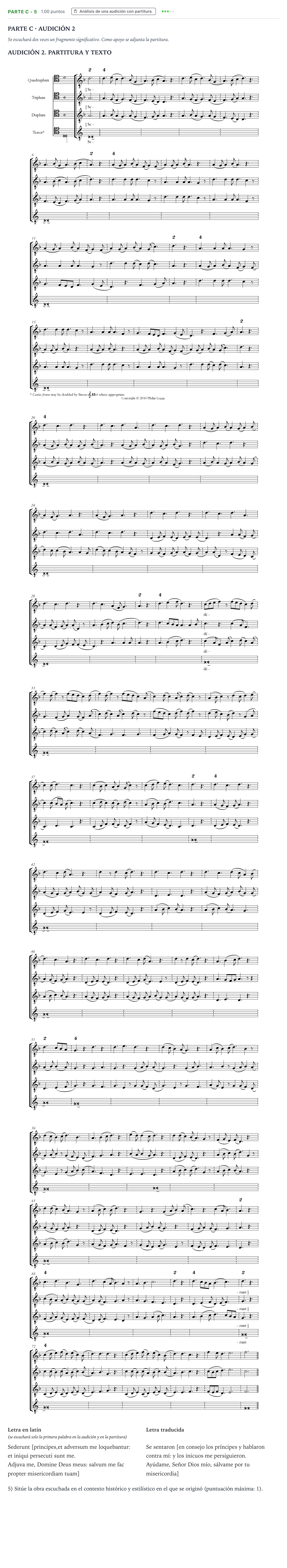 Enunciado: Ejercicio Parte C - 5 · Análisis Musical II PAU Madrid Modelo 2025