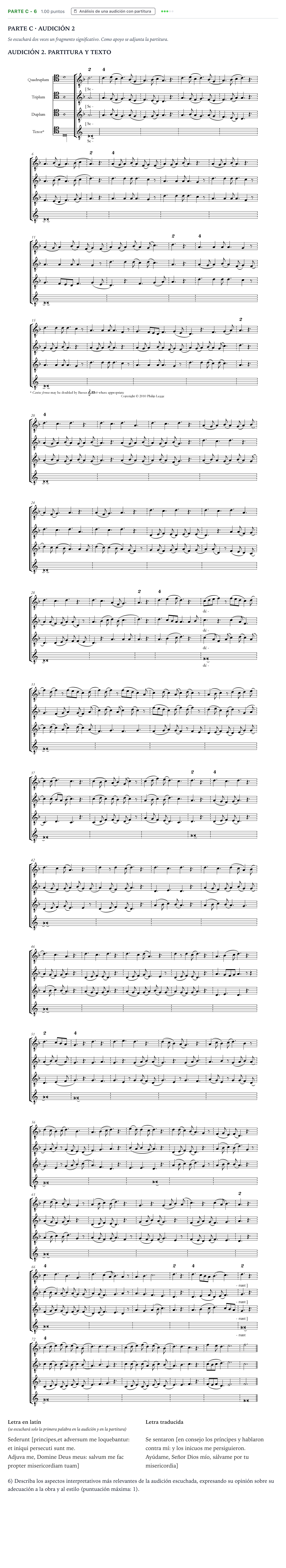 Enunciado: Ejercicio Parte C - 6 · Análisis Musical II PAU Madrid Modelo 2025