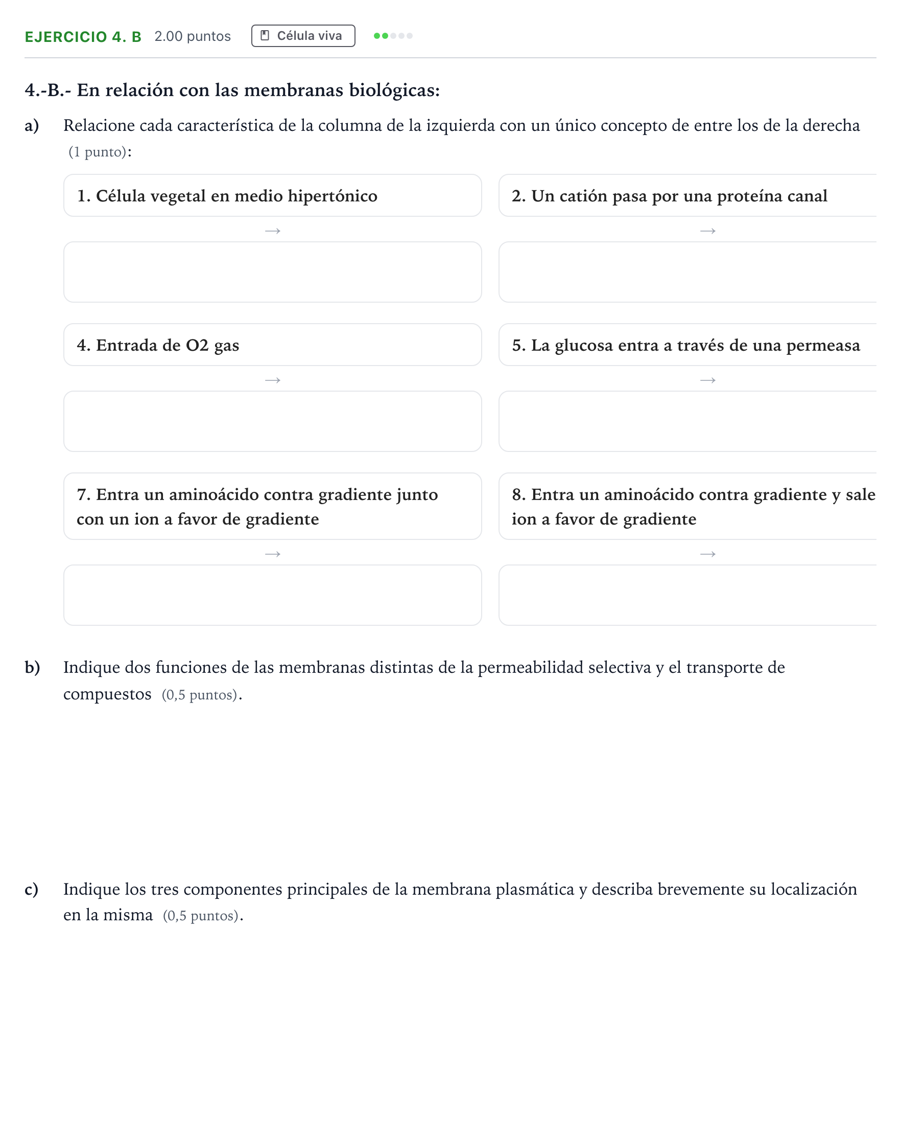 Enunciado: Ejercicio 4. B · Biología PAU Madrid Extraordinaria 2025