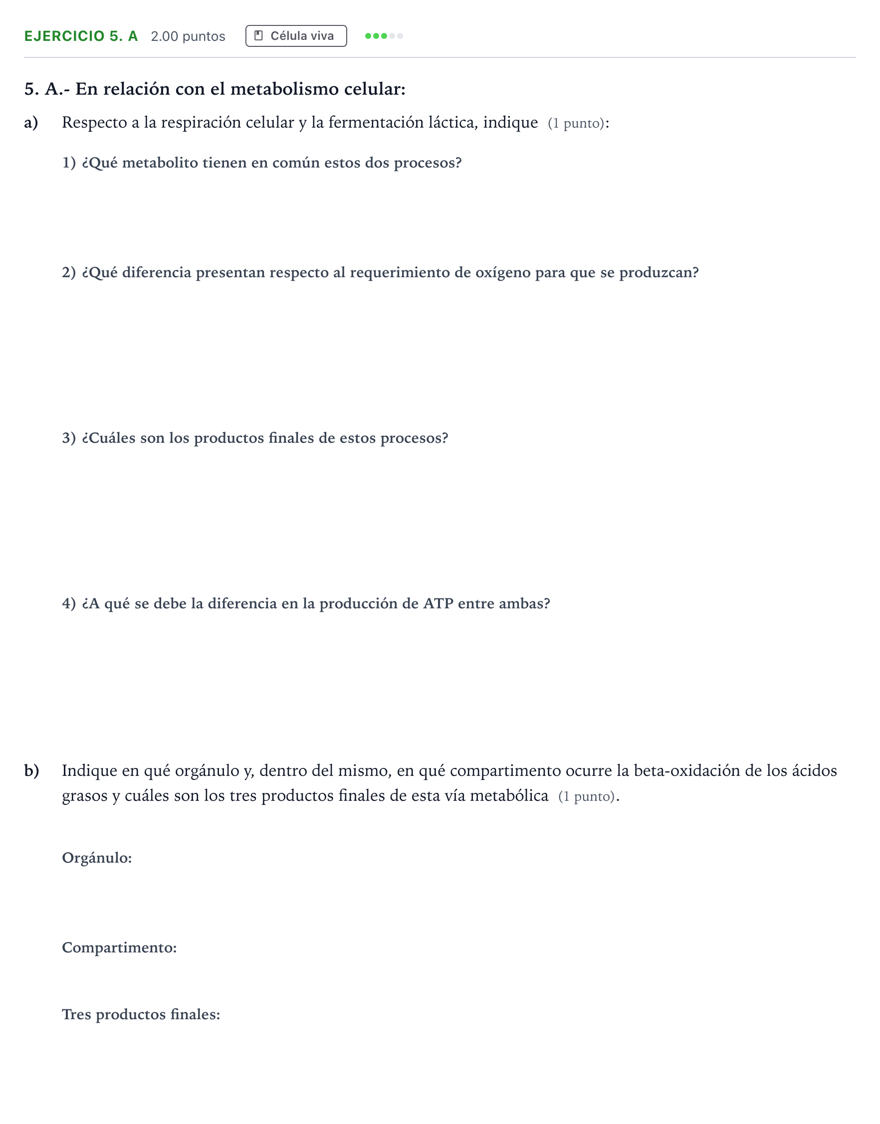 Enunciado: Ejercicio 5. A · Biología PAU Madrid Extraordinaria 2025