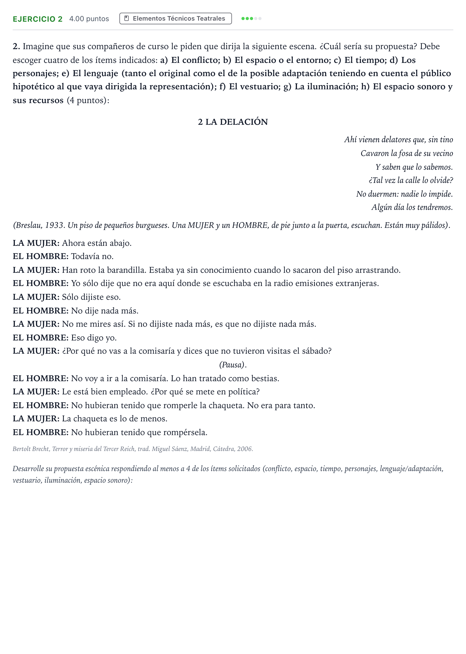 Enunciado: Problema 2 · Artes Escénicas PAU Madrid Ordinaria 2025