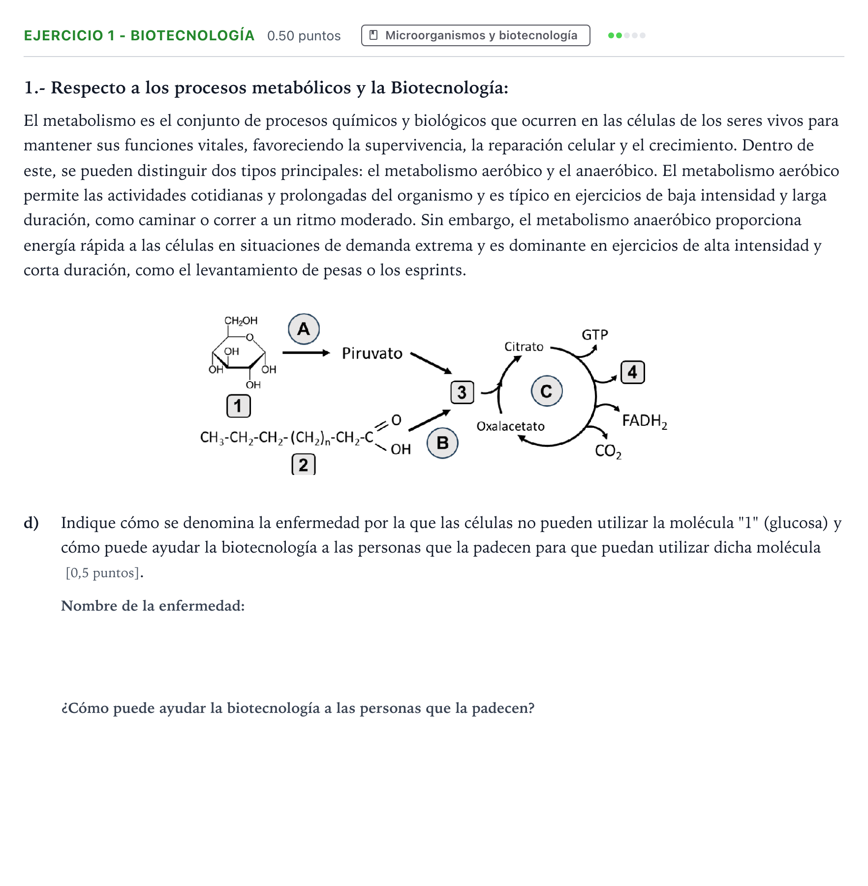 Enunciado: Ejercicio 1 - Biotecnología · Biología PAU Madrid Modelo 2025