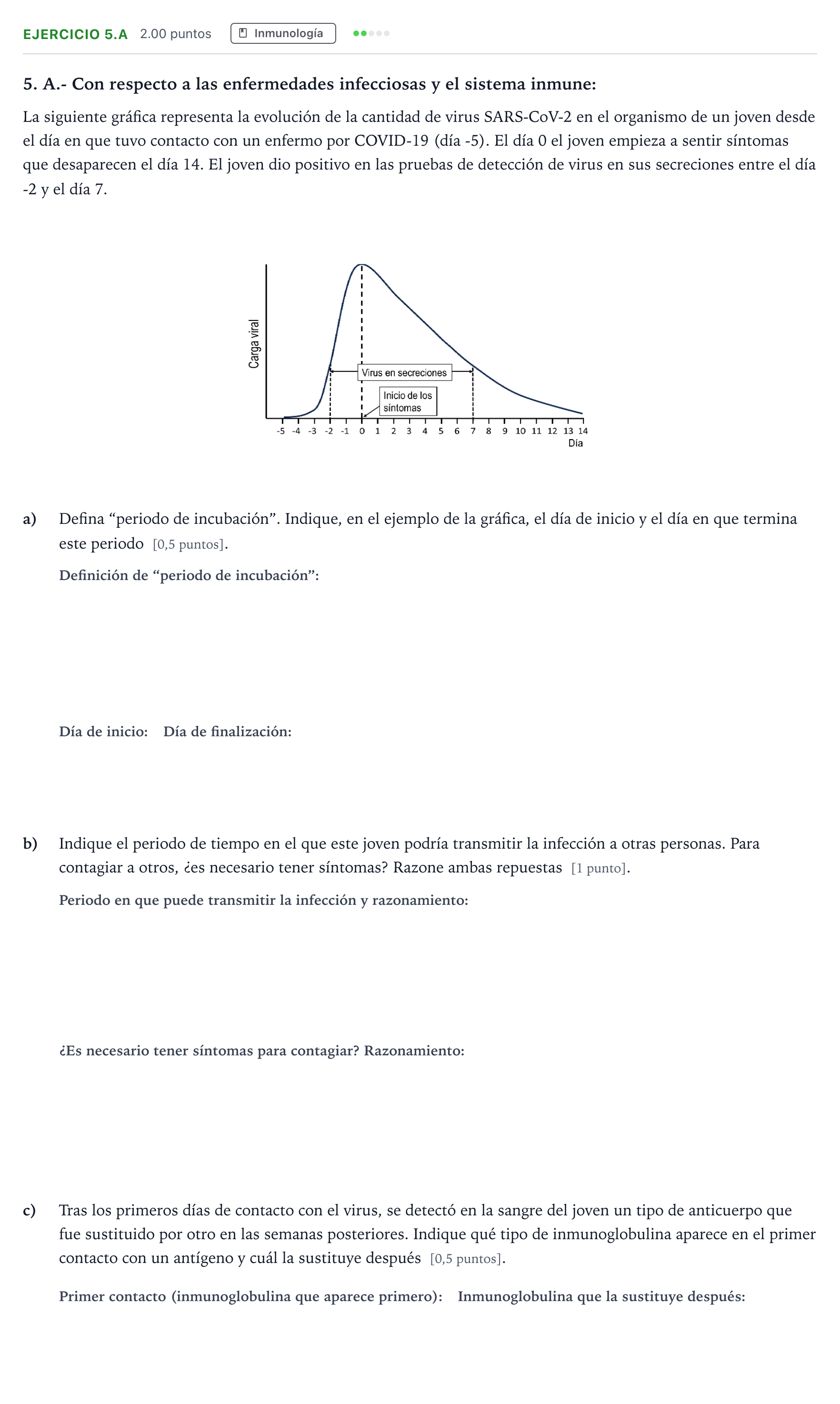 Enunciado: Ejercicio 5.A · Biología PAU Madrid Modelo 2025