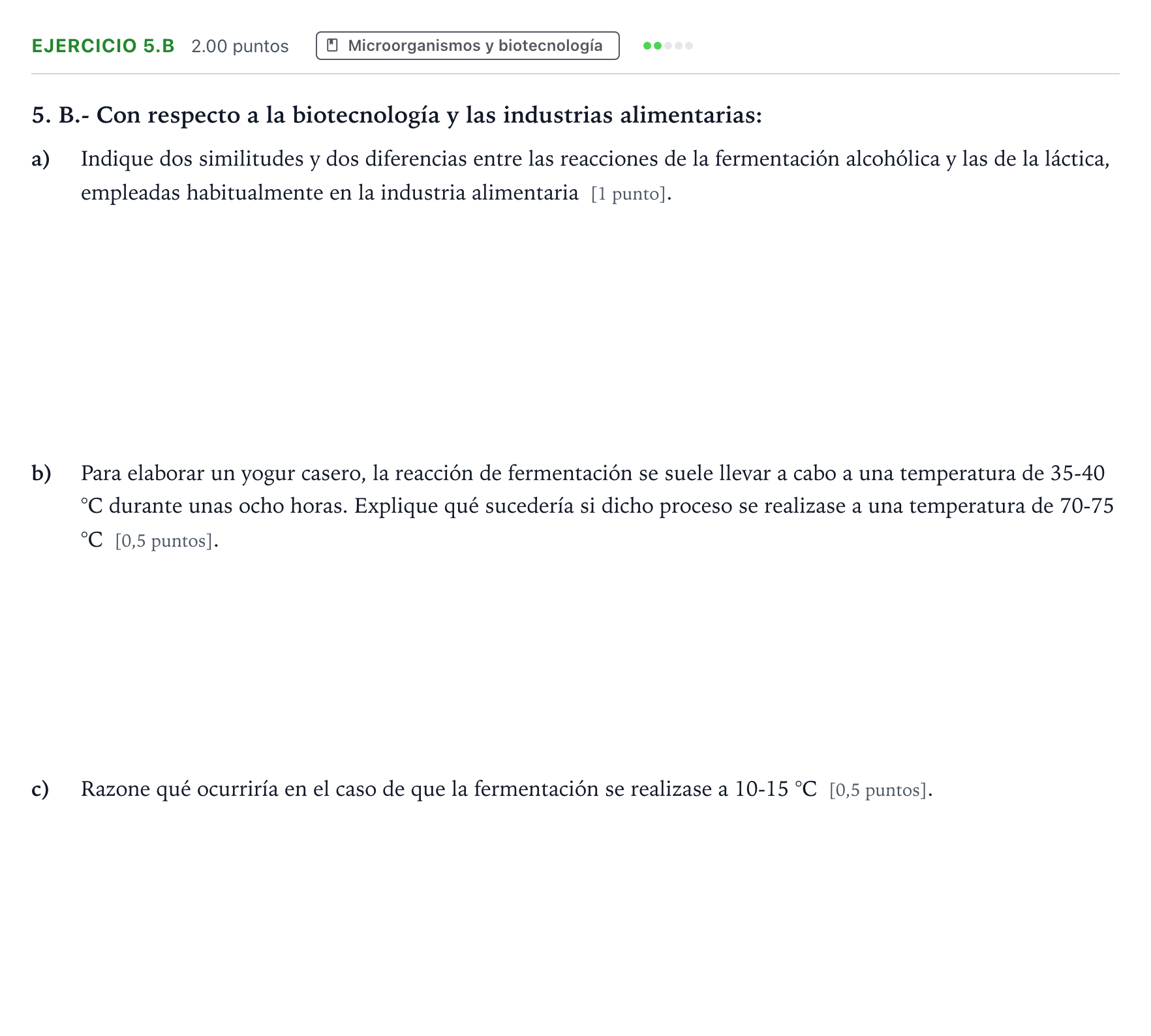 Enunciado: Ejercicio 5.B · Biología PAU Madrid Ordinaria 2025