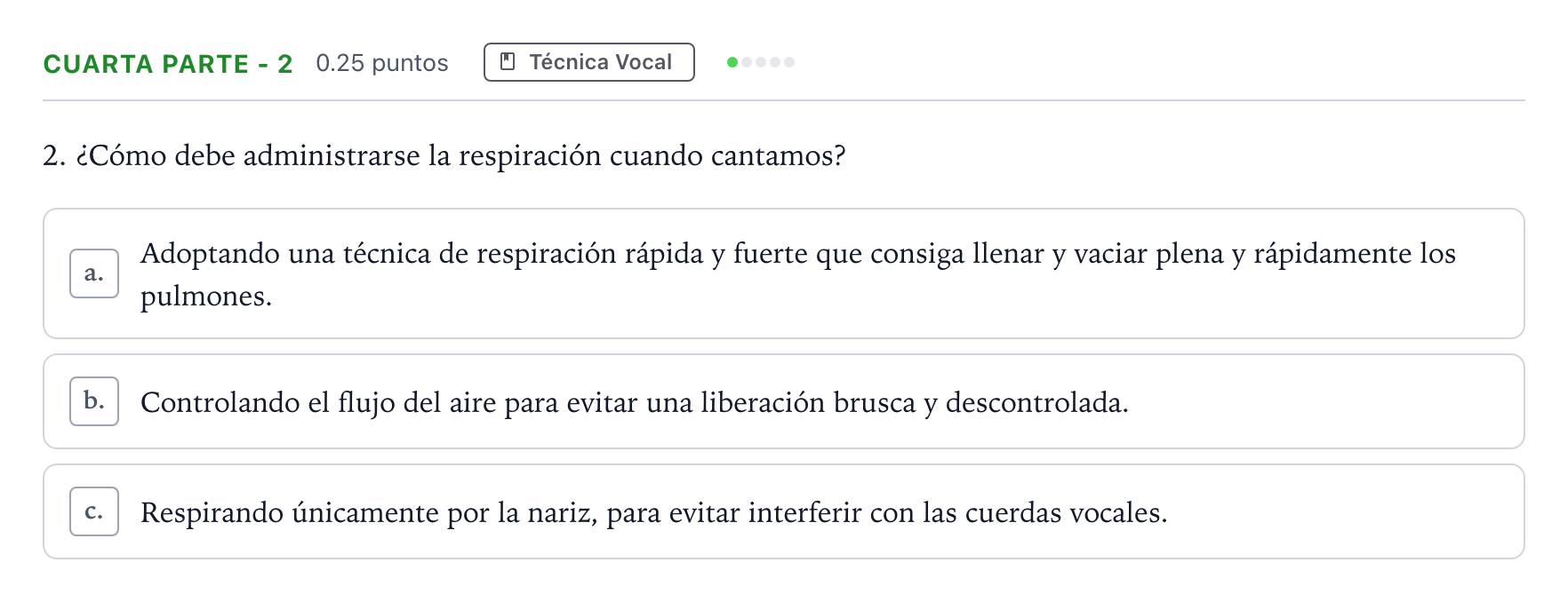 Enunciado: Ejercicio Cuarta Parte - 2 · Coro y Técnica Vocal II PAU Madrid Ordinaria 2025