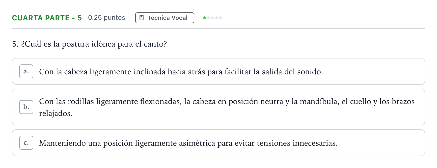 Enunciado: Ejercicio Cuarta Parte - 5 · Coro y Técnica Vocal II PAU Madrid Ordinaria 2025