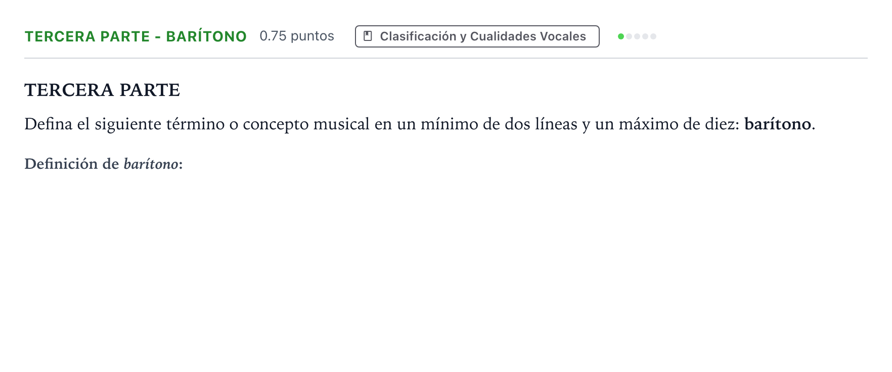 Enunciado: Ejercicio Tercera Parte - Barítono · Coro y Técnica Vocal II PAU Madrid Ordinaria 2025