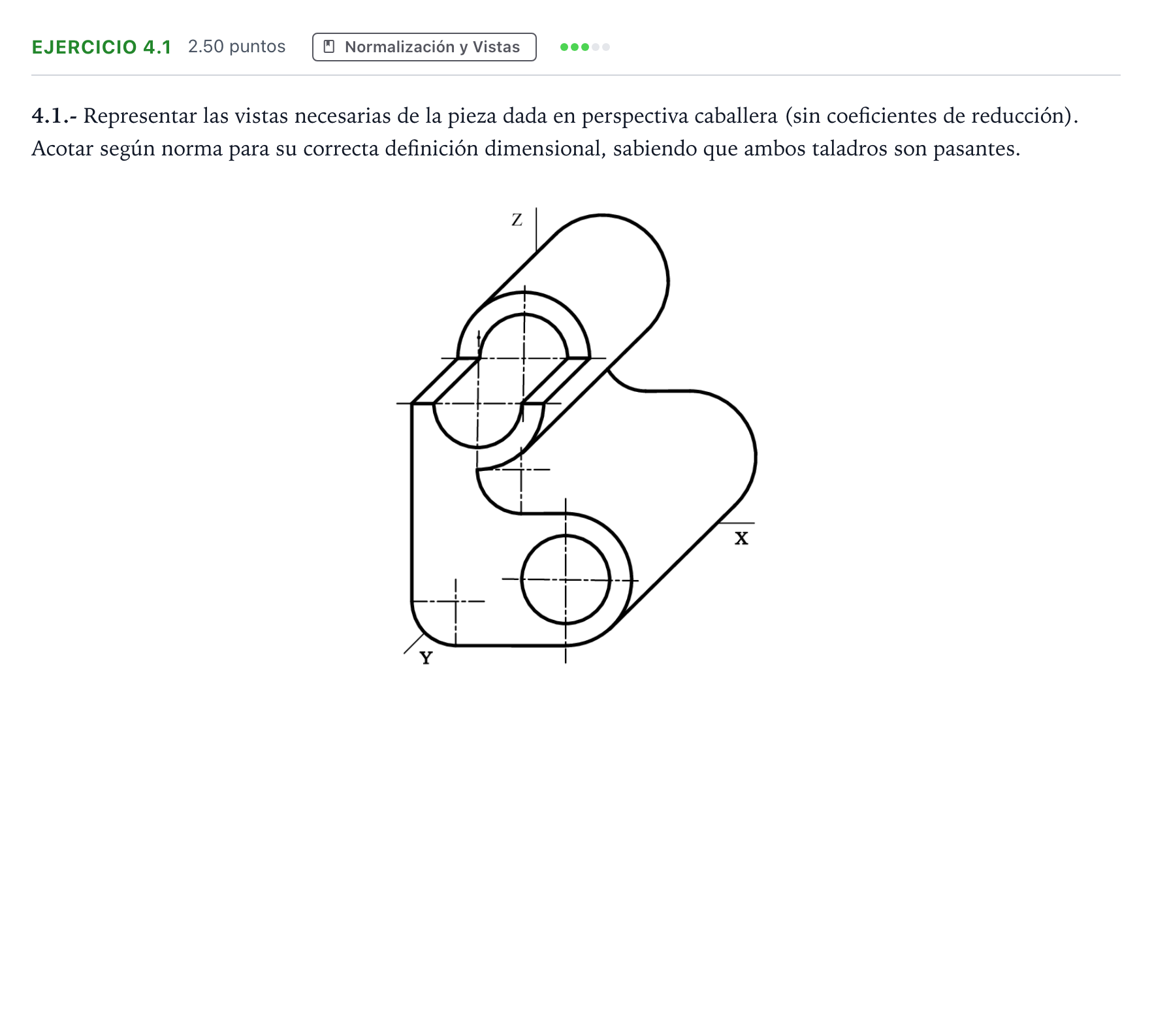 Enunciado: Ejercicio 4.1 · Dibujo técnico II PAU Madrid Extraordinaria 2025