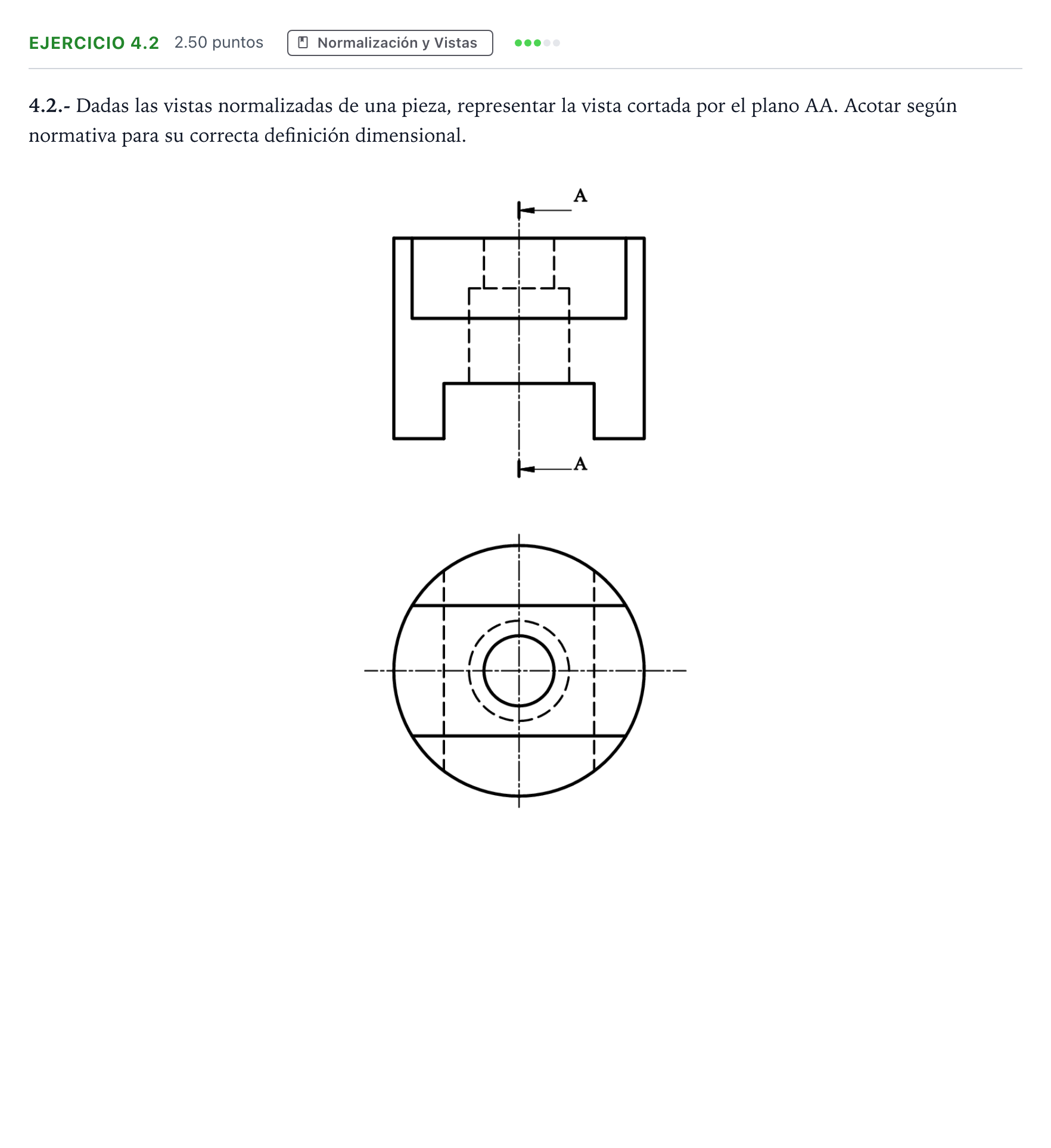 Enunciado: Ejercicio 4.2 · Dibujo técnico II PAU Madrid Extraordinaria 2025