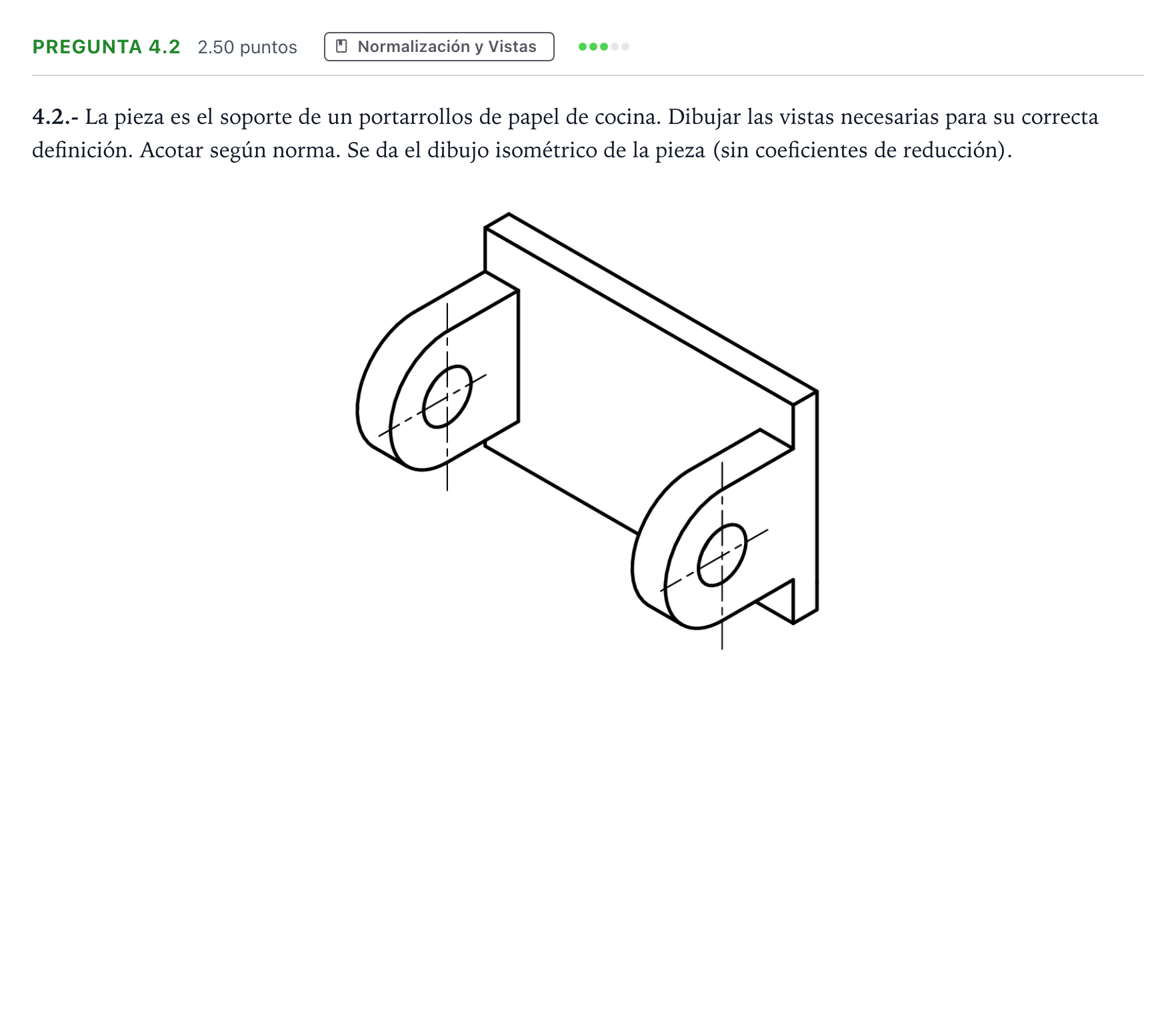 Enunciado: Pregunta 4.2 · Dibujo técnico II PAU Madrid Extraordinaria Coincidencias 2025