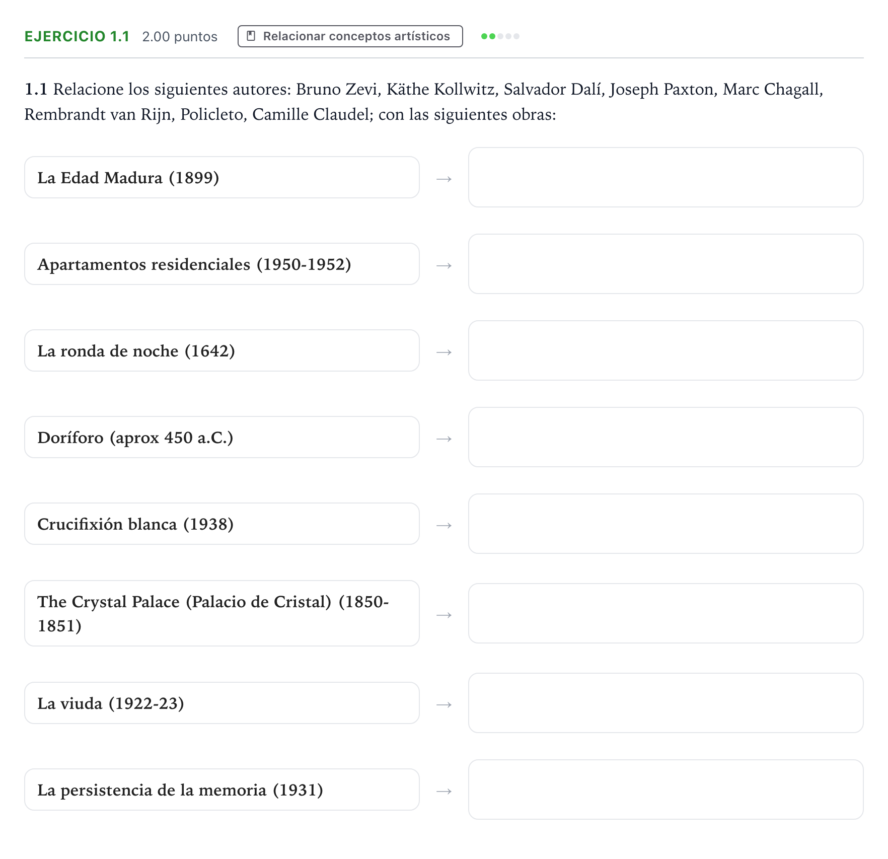Enunciado: Ejercicio 1.1 · Fundamentos Artísticos PAU Madrid Modelo 2025