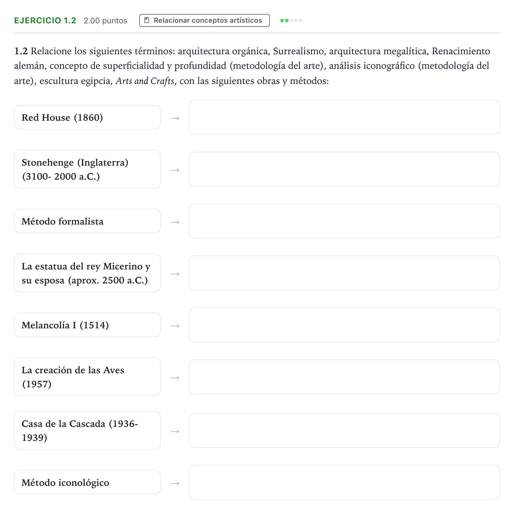 Enunciado: Ejercicio 1.2 · Fundamentos Artísticos PAU Madrid Modelo 2025