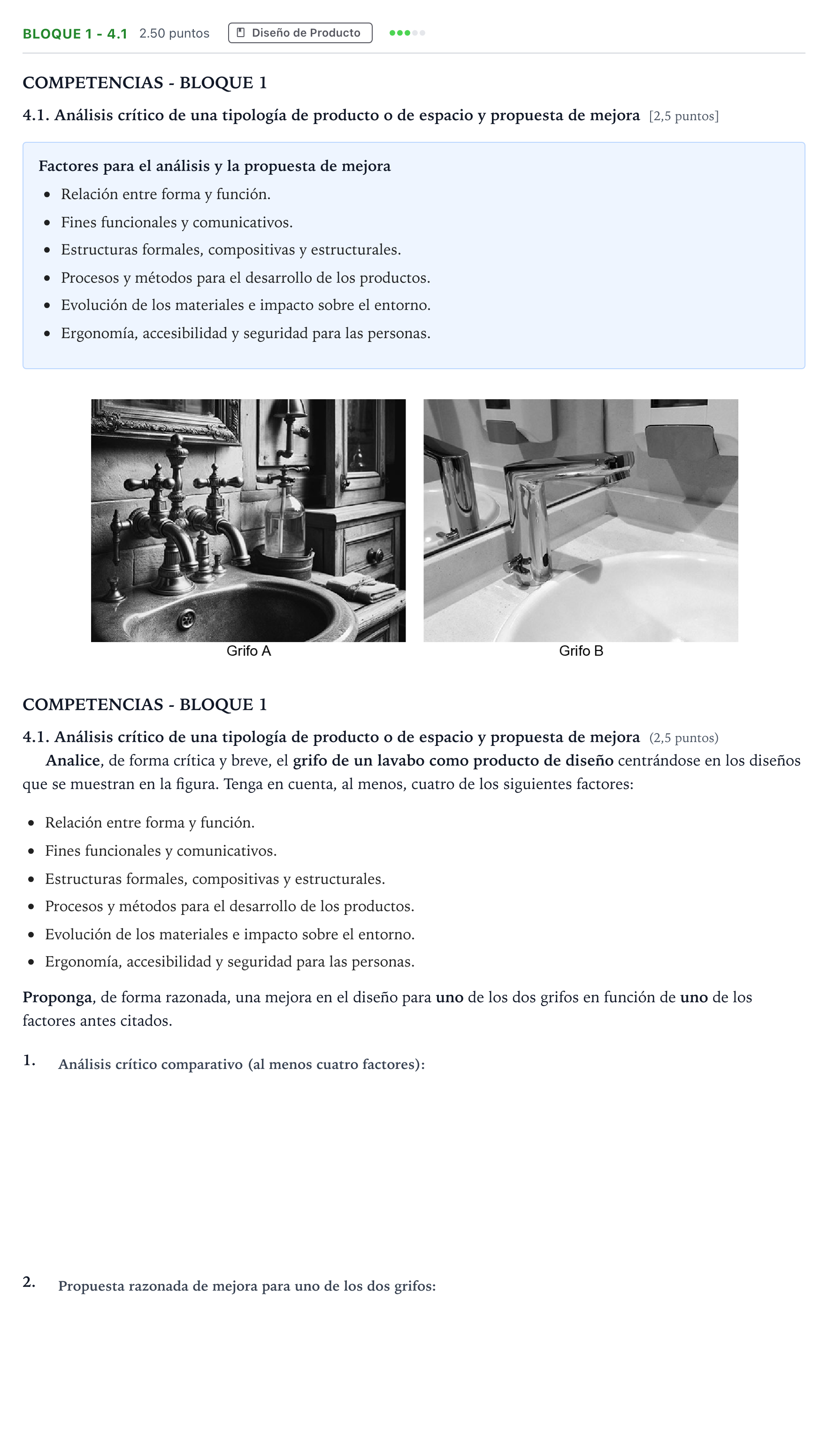 Enunciado: Bloque 1 - 4.1 · Diseño PAU Madrid Modelo 2025