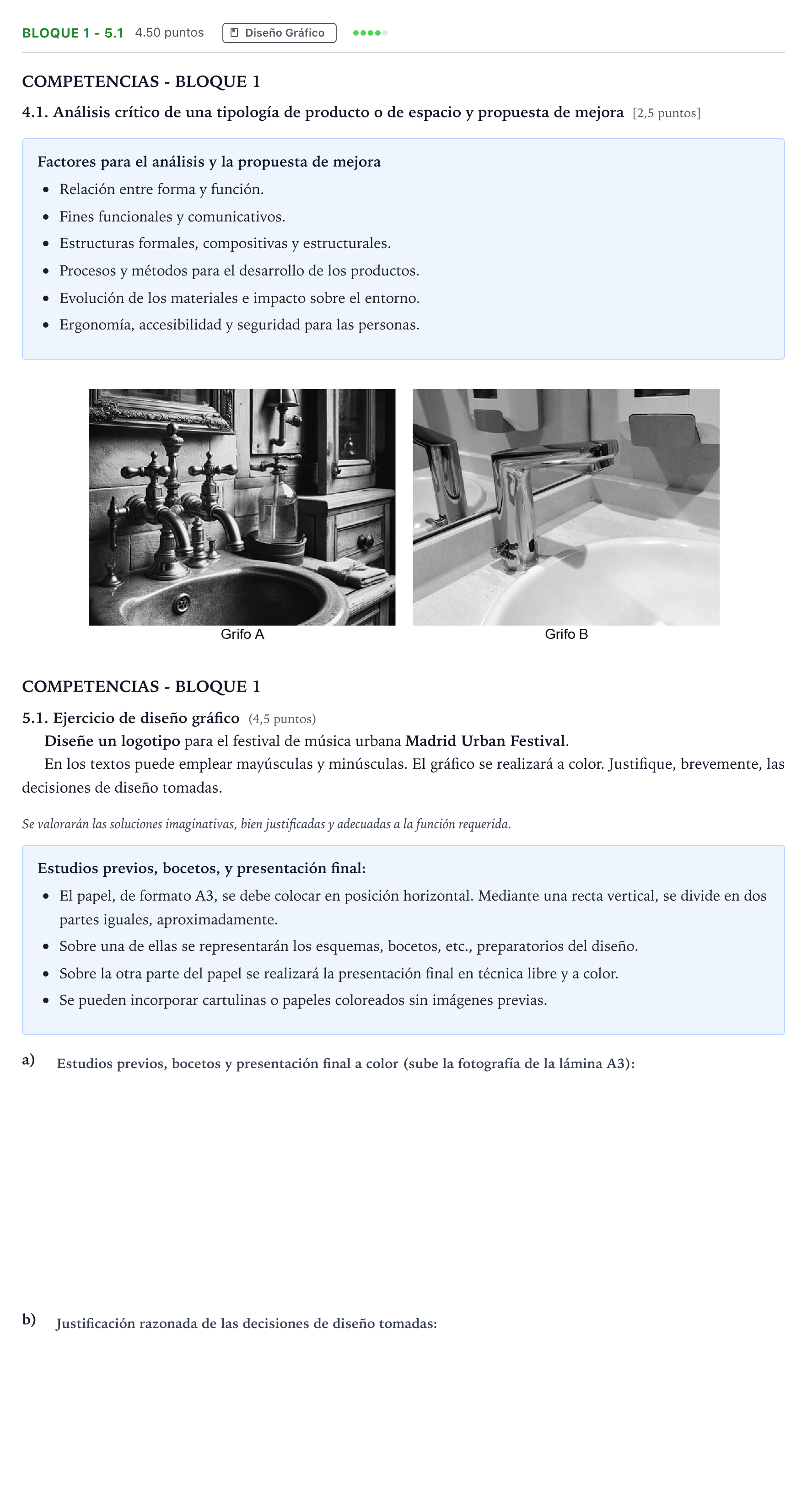 Enunciado: Bloque 1 - 5.1 · Diseño PAU Madrid Modelo 2025