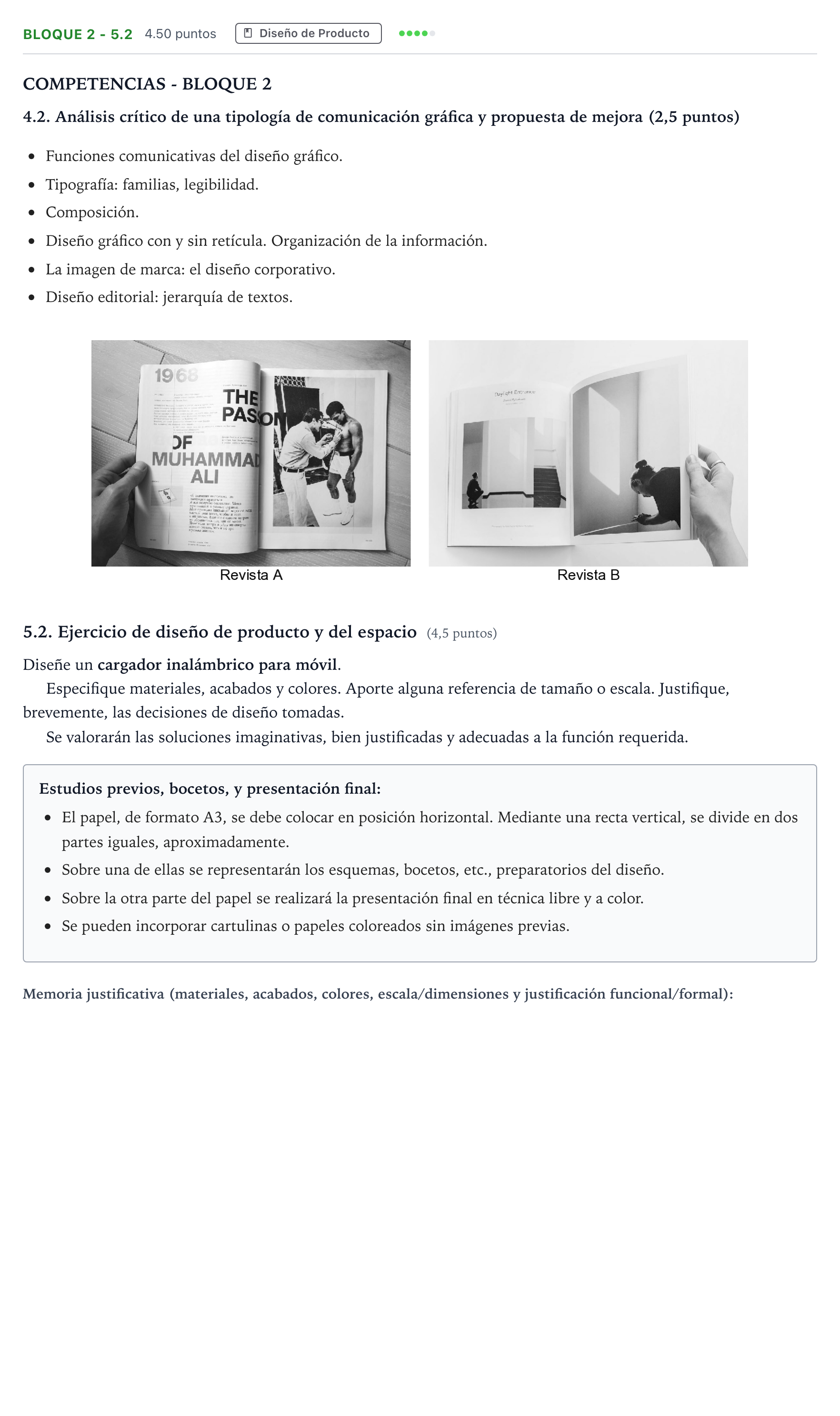 Enunciado: Bloque 2 - 5.2 · Diseño PAU Madrid Modelo 2025