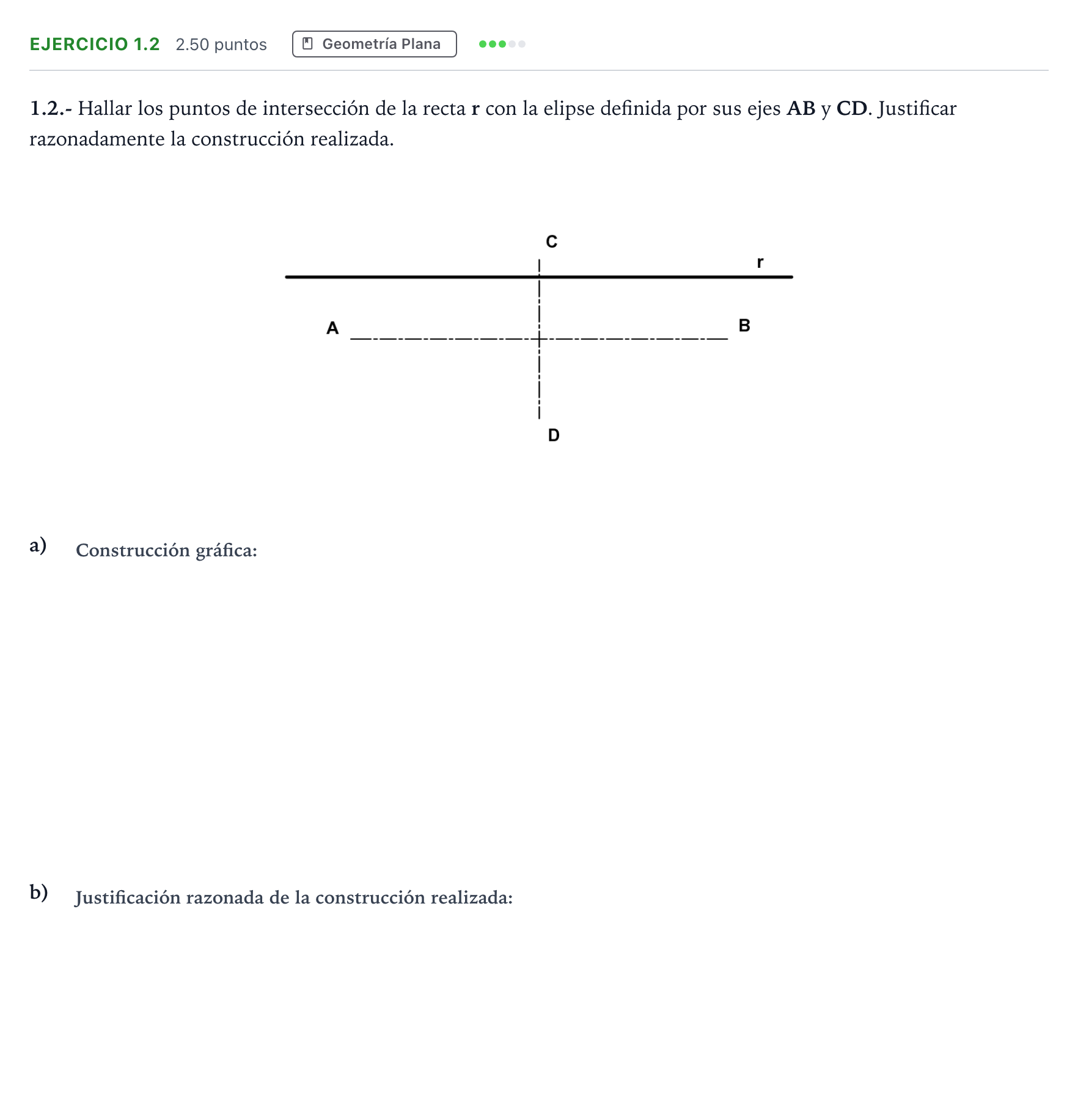 Enunciado: Ejercicio 1.2 · Dibujo técnico II PAU Madrid Modelo 2025