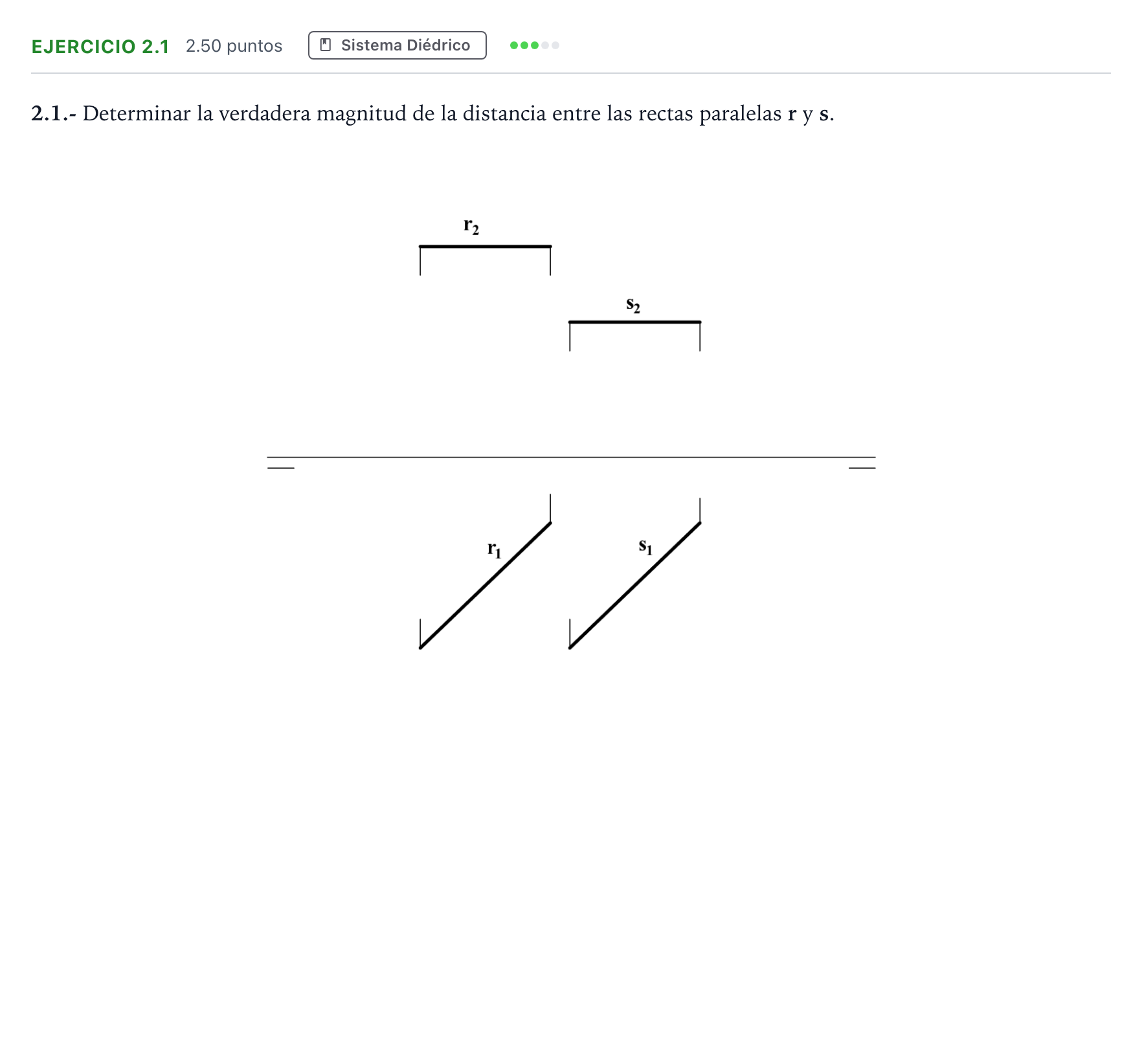 Enunciado: Ejercicio 2.1 · Dibujo técnico II PAU Madrid Modelo 2025