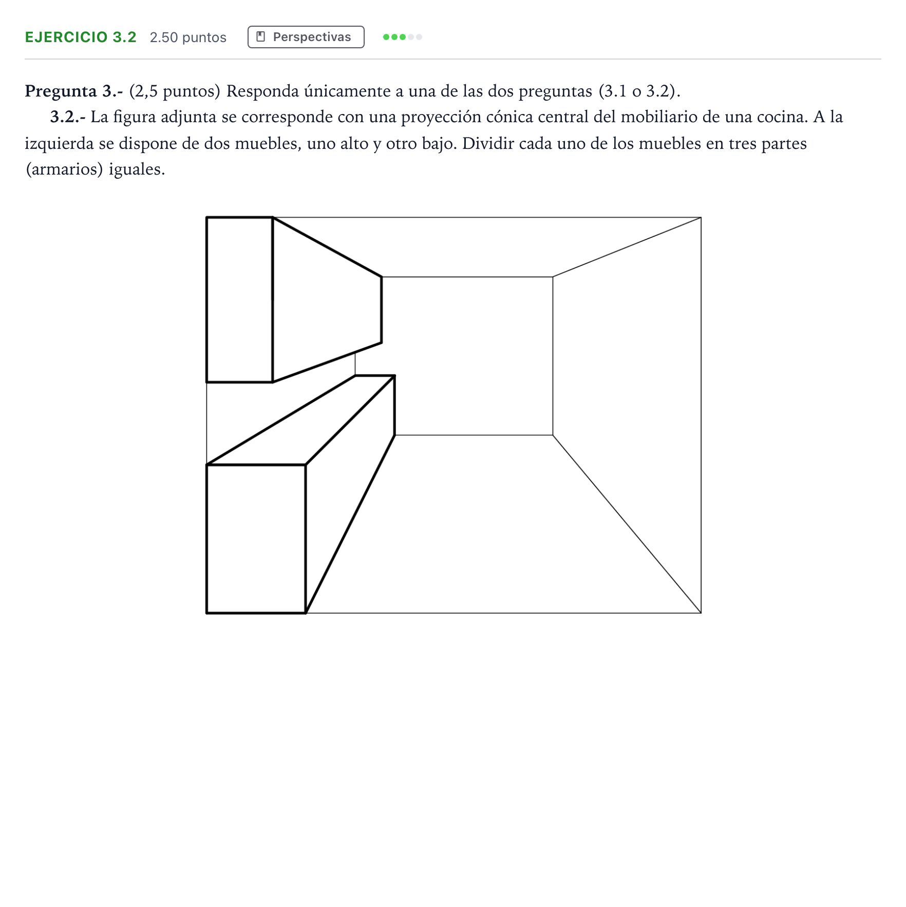 Enunciado: Ejercicio 3.2 · Dibujo técnico II PAU Madrid Modelo 2025