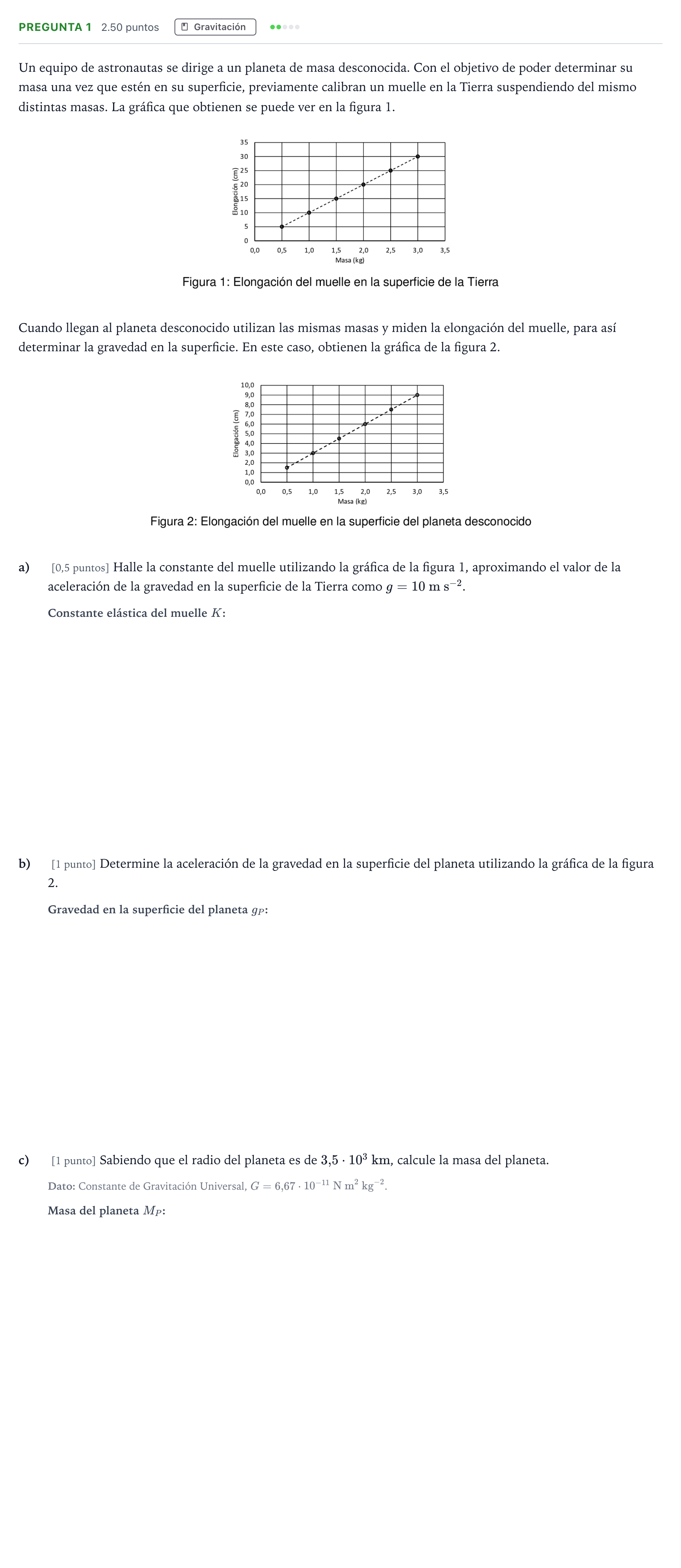 Enunciado: Pregunta 1 · Física PAU Madrid Modelo 2025