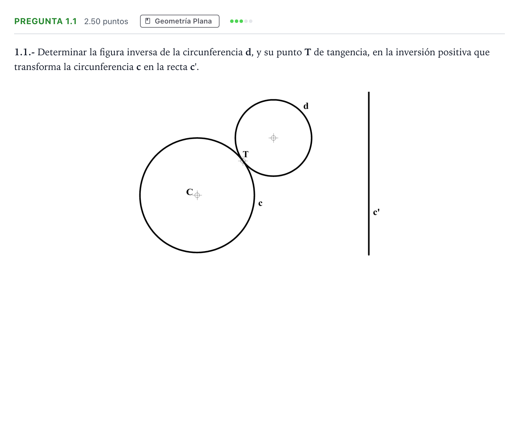 Enunciado: Pregunta 1.1 · Dibujo técnico II PAU Madrid Ordinaria 2025