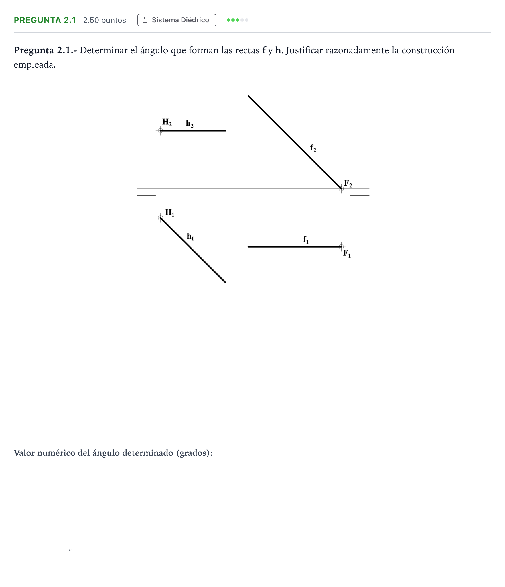 Enunciado: Pregunta 2.1 · Dibujo técnico II PAU Madrid Ordinaria 2025