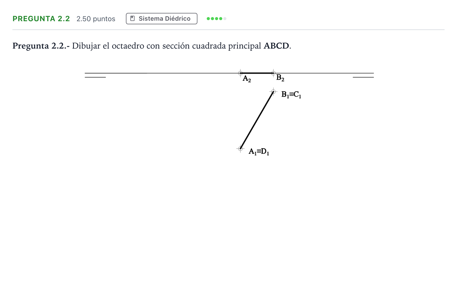 Enunciado: Pregunta 2.2 · Dibujo técnico II PAU Madrid Ordinaria 2025