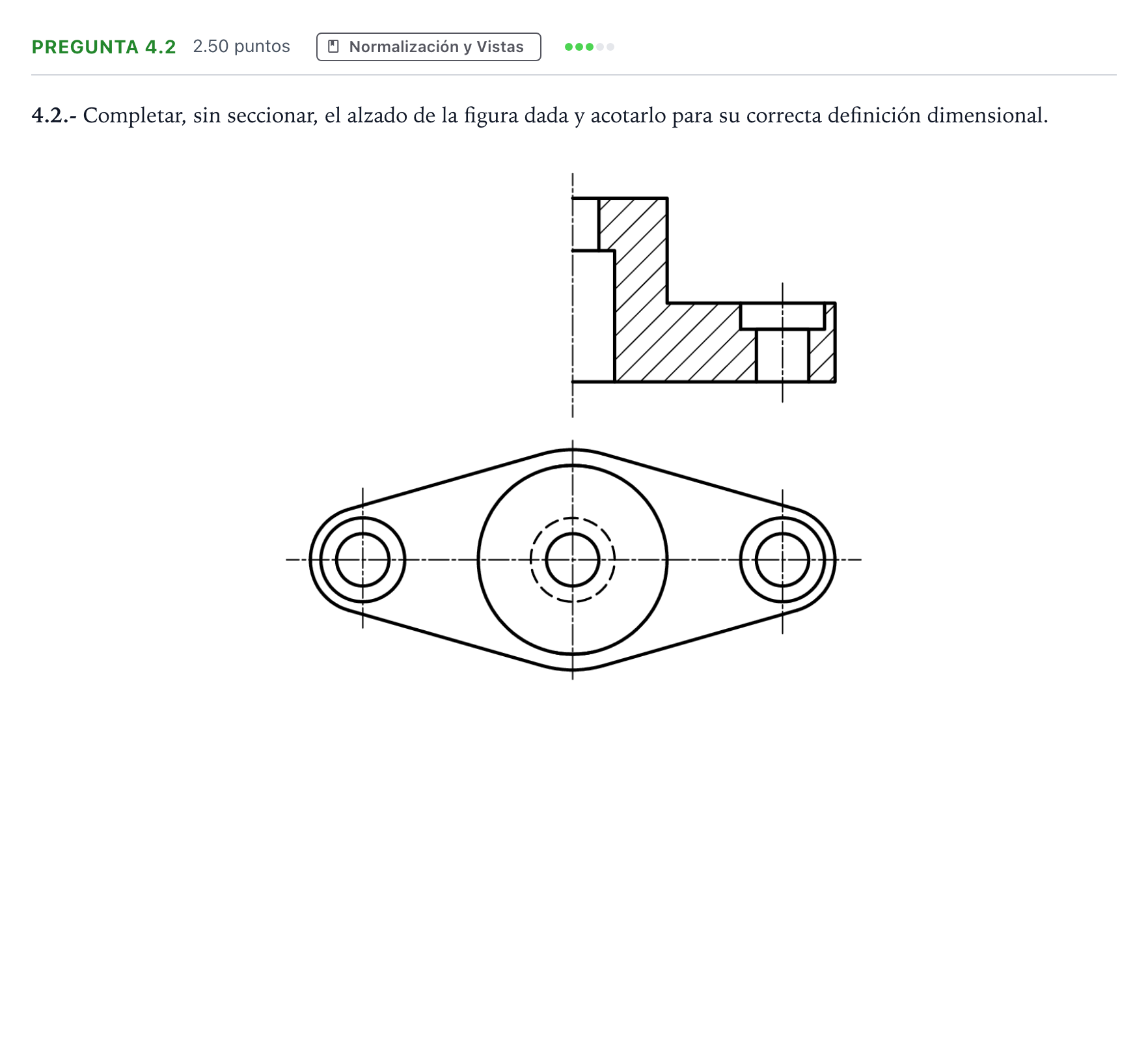Enunciado: Pregunta 4.2 · Dibujo técnico II PAU Madrid Ordinaria 2025