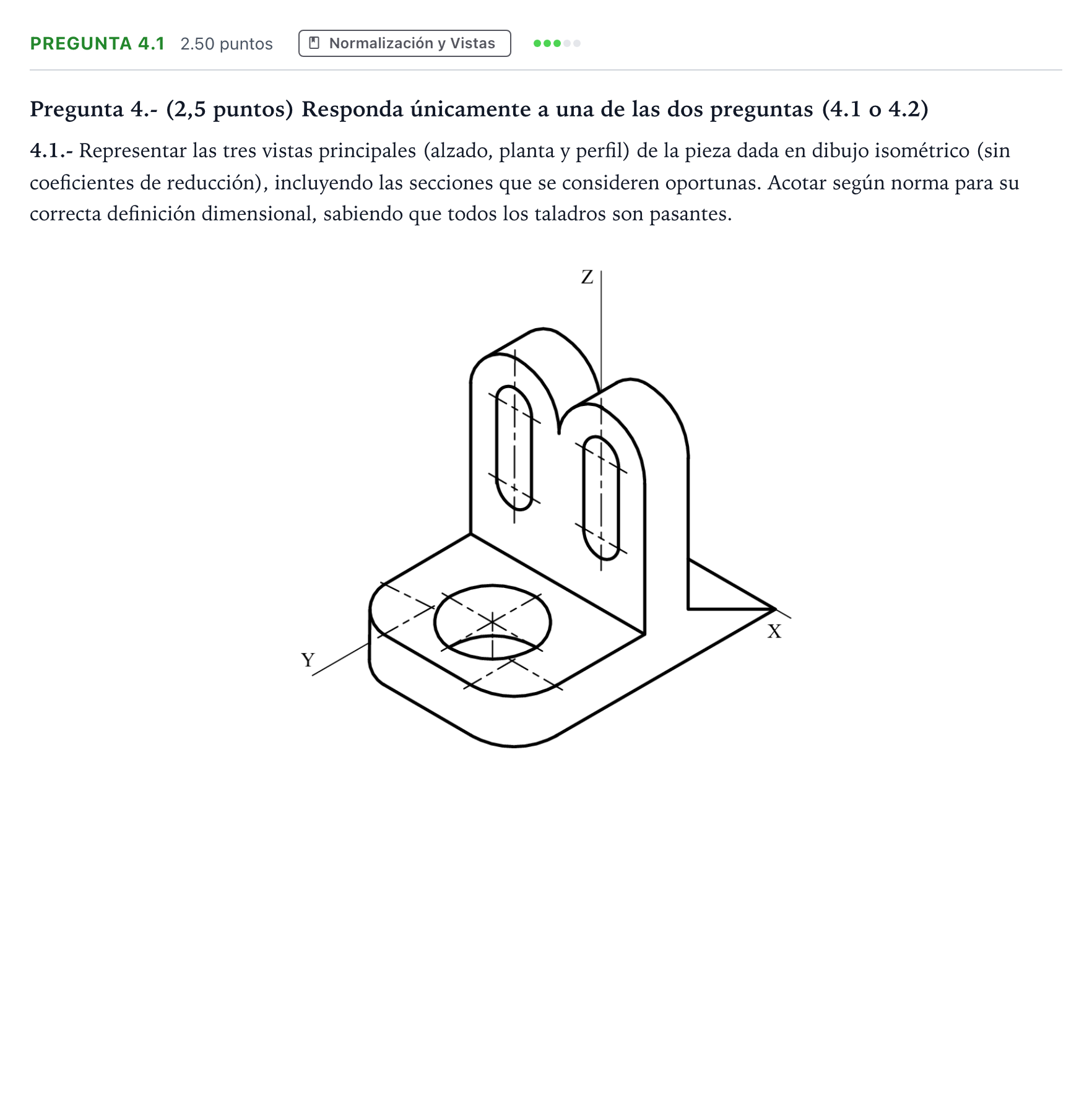 Enunciado: Pregunta 4.1 · Dibujo técnico II PAU Madrid Ordinaria Coincidencias 2025
