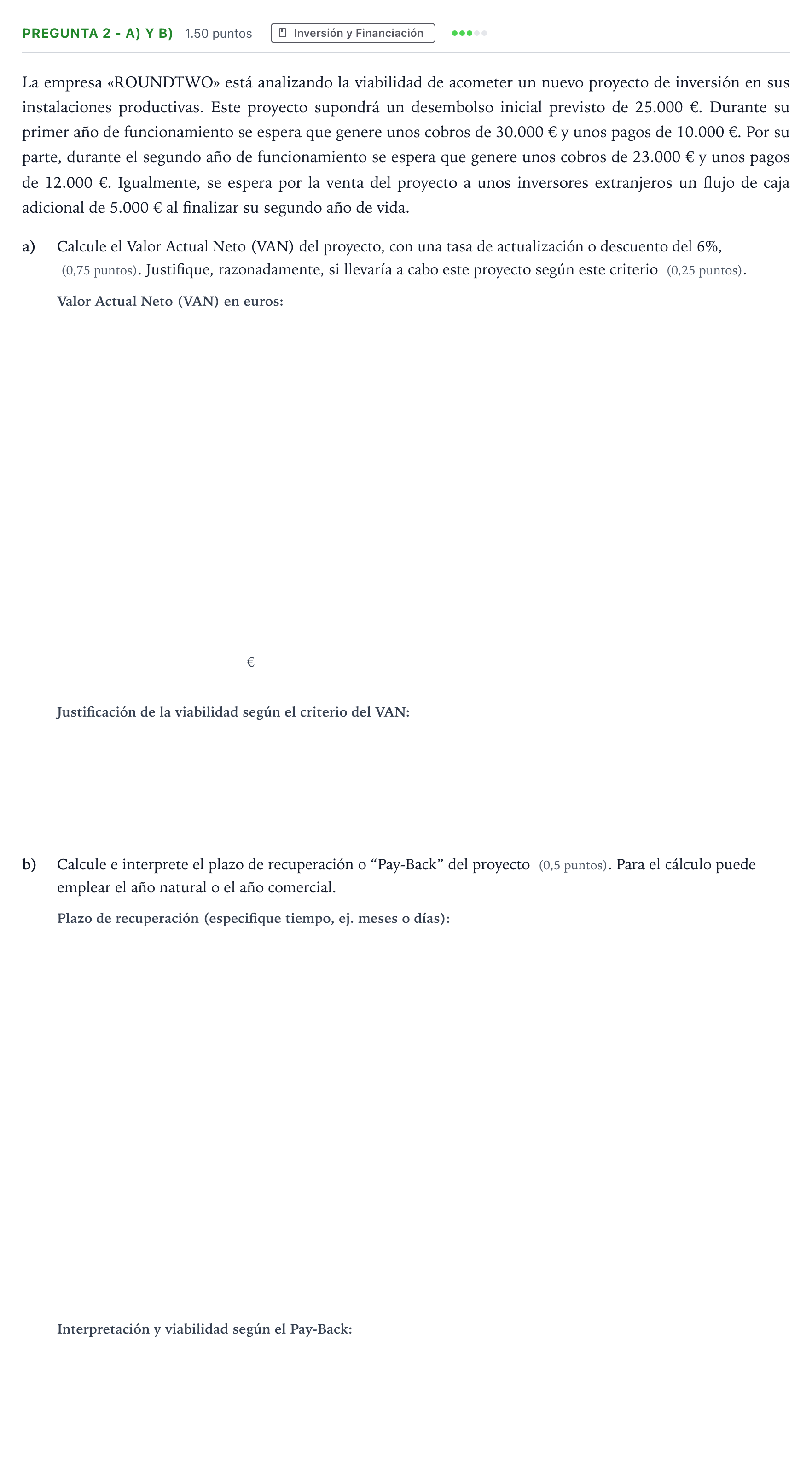 Enunciado: Pregunta 2 - a) y b) · Empresa y Diseño de Modelos de Negocio PAU Madrid Ordinaria Coincidencias 2025