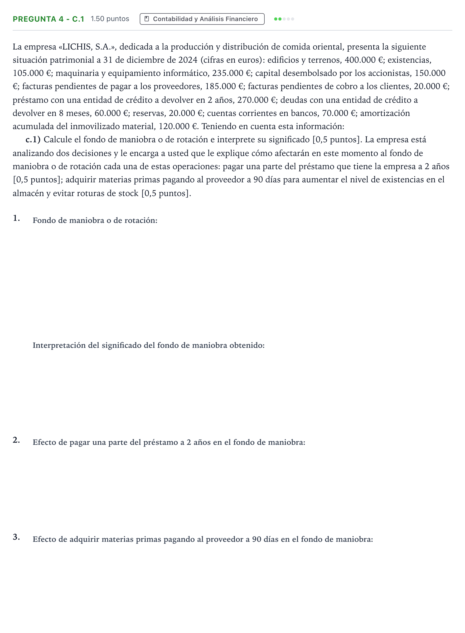 Enunciado: Pregunta 4 - c.1 · Empresa y Diseño de Modelos de Negocio PAU Madrid Extraordinaria Coincidencias 2025