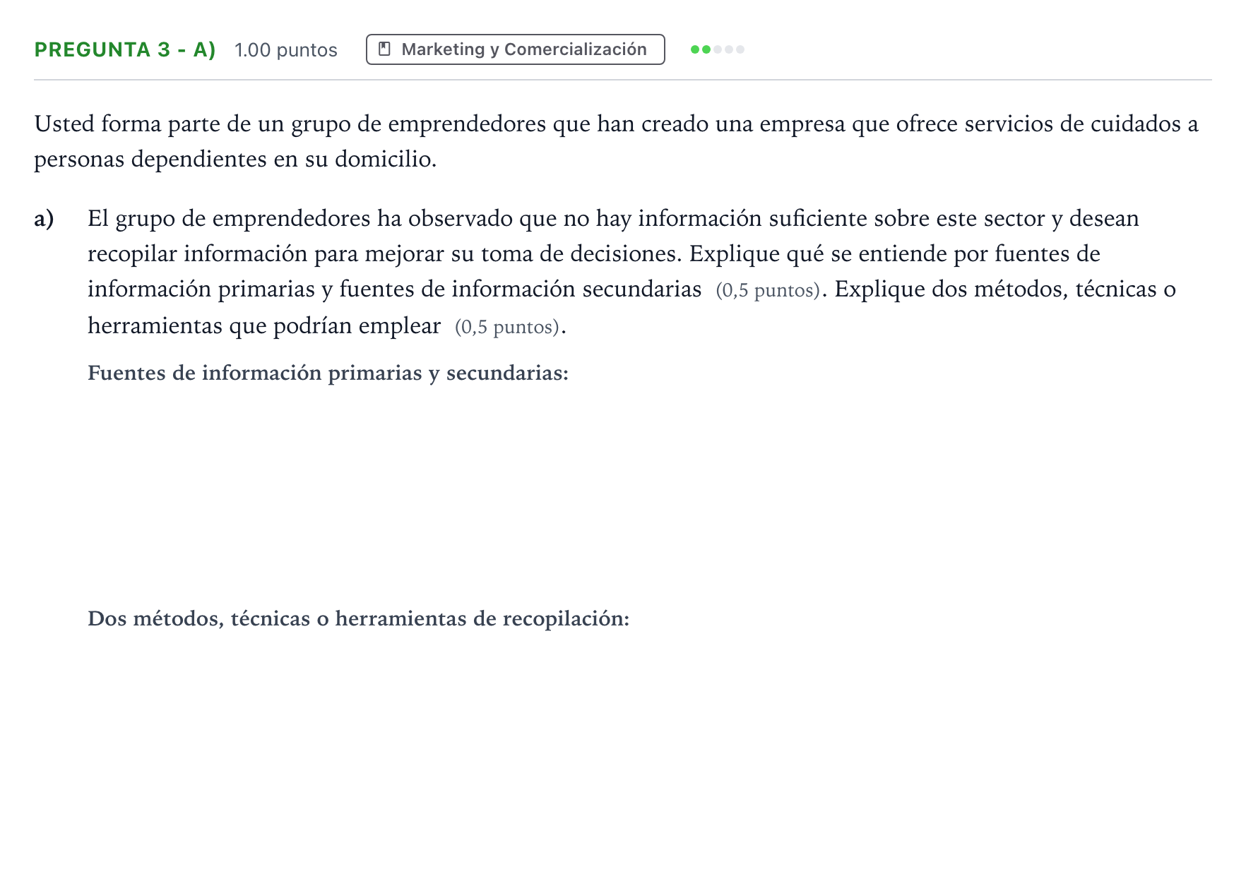 Enunciado: Pregunta 3 - a) · Empresa y Diseño de Modelos de Negocio PAU Madrid Ordinaria 2025