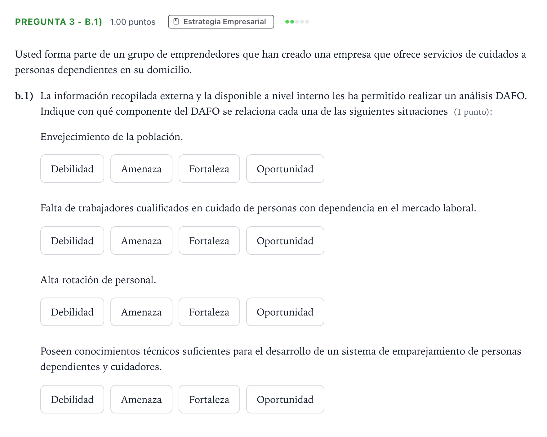 Enunciado: Pregunta 3 - b.1) · Empresa y Diseño de Modelos de Negocio PAU Madrid Ordinaria 2025