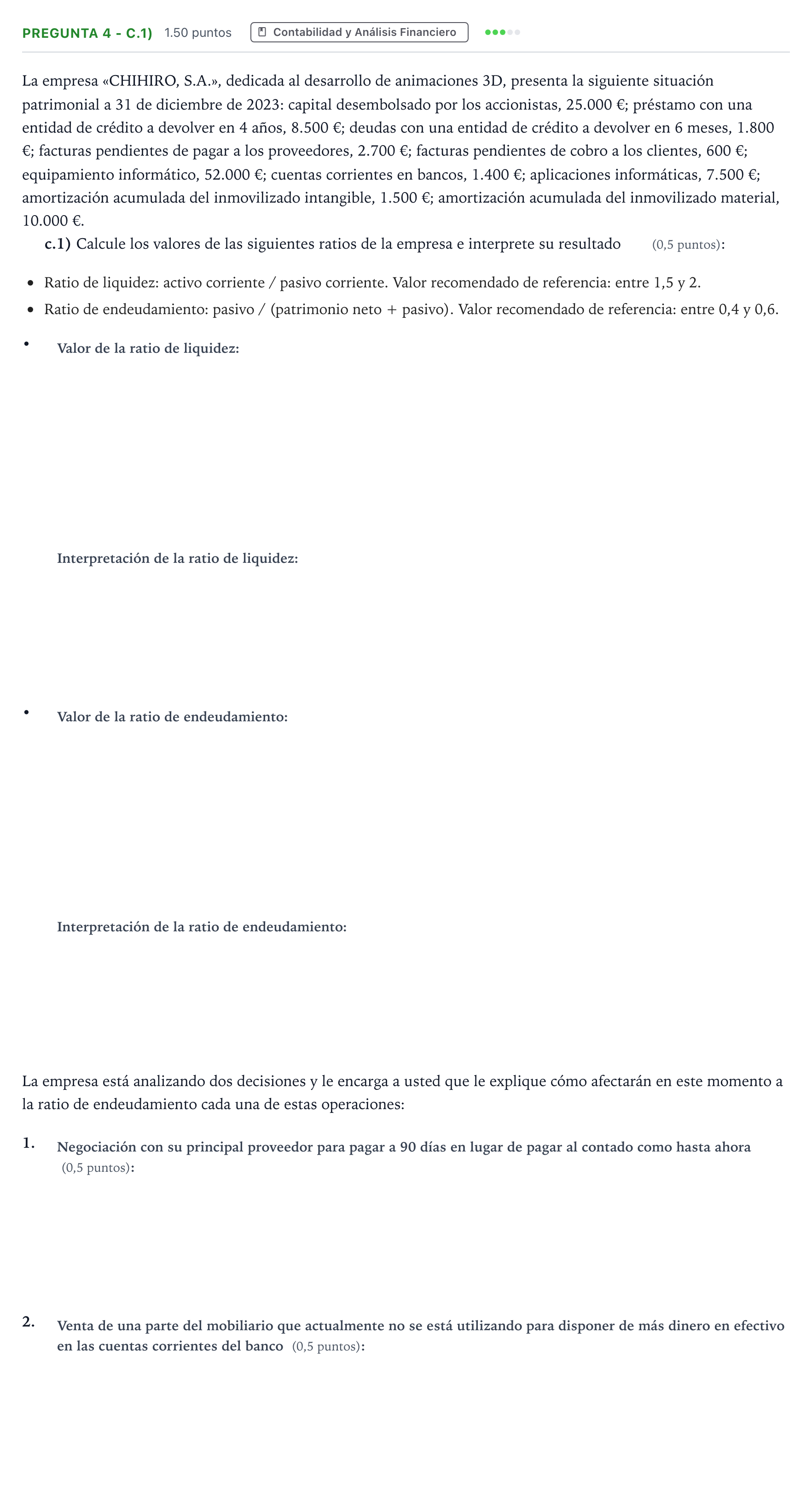 Enunciado: Pregunta 4 - c.1) · Empresa y Diseño de Modelos de Negocio PAU Madrid Modelo 2025
