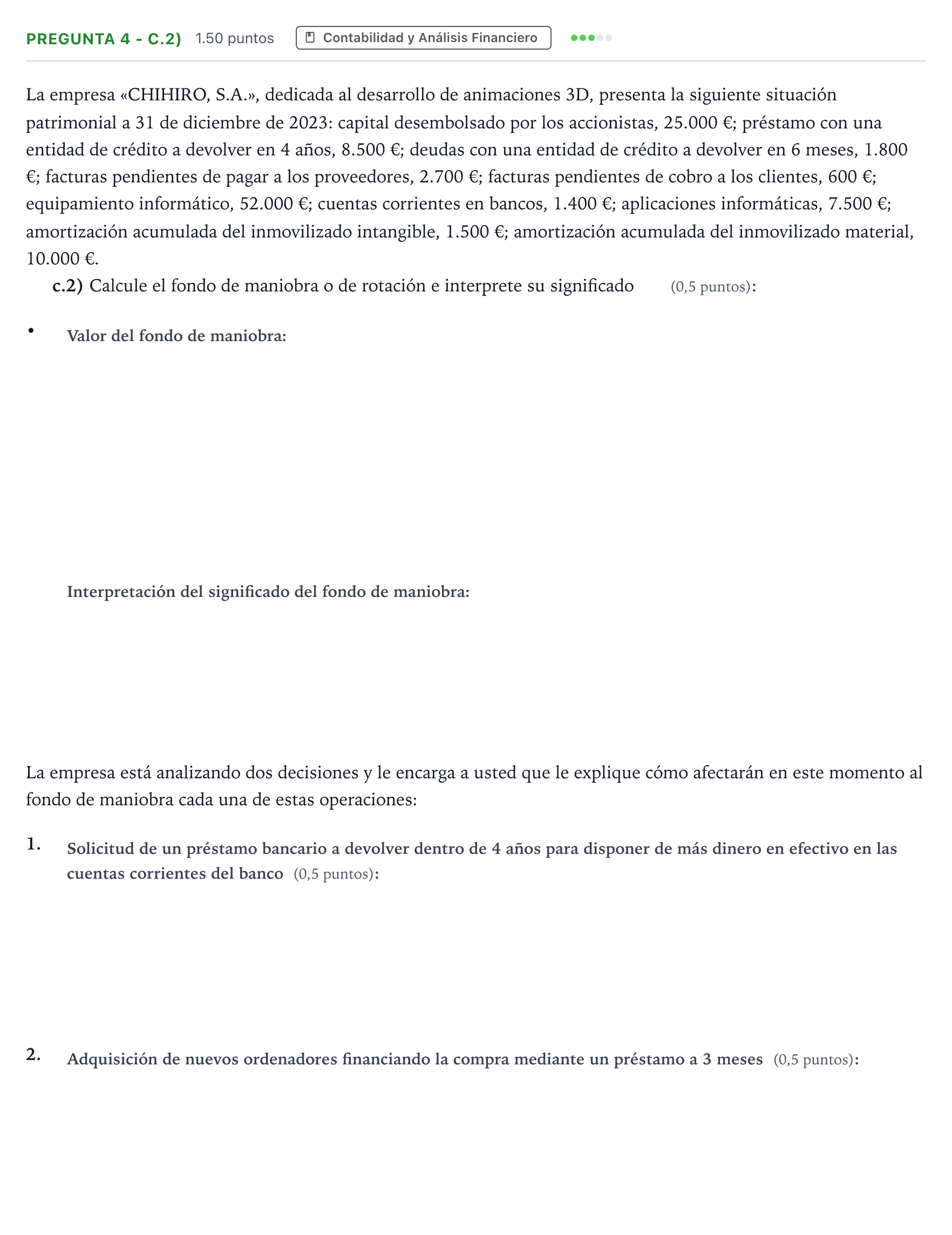 Enunciado: Pregunta 4 - c.2) · Empresa y Diseño de Modelos de Negocio PAU Madrid Modelo 2025