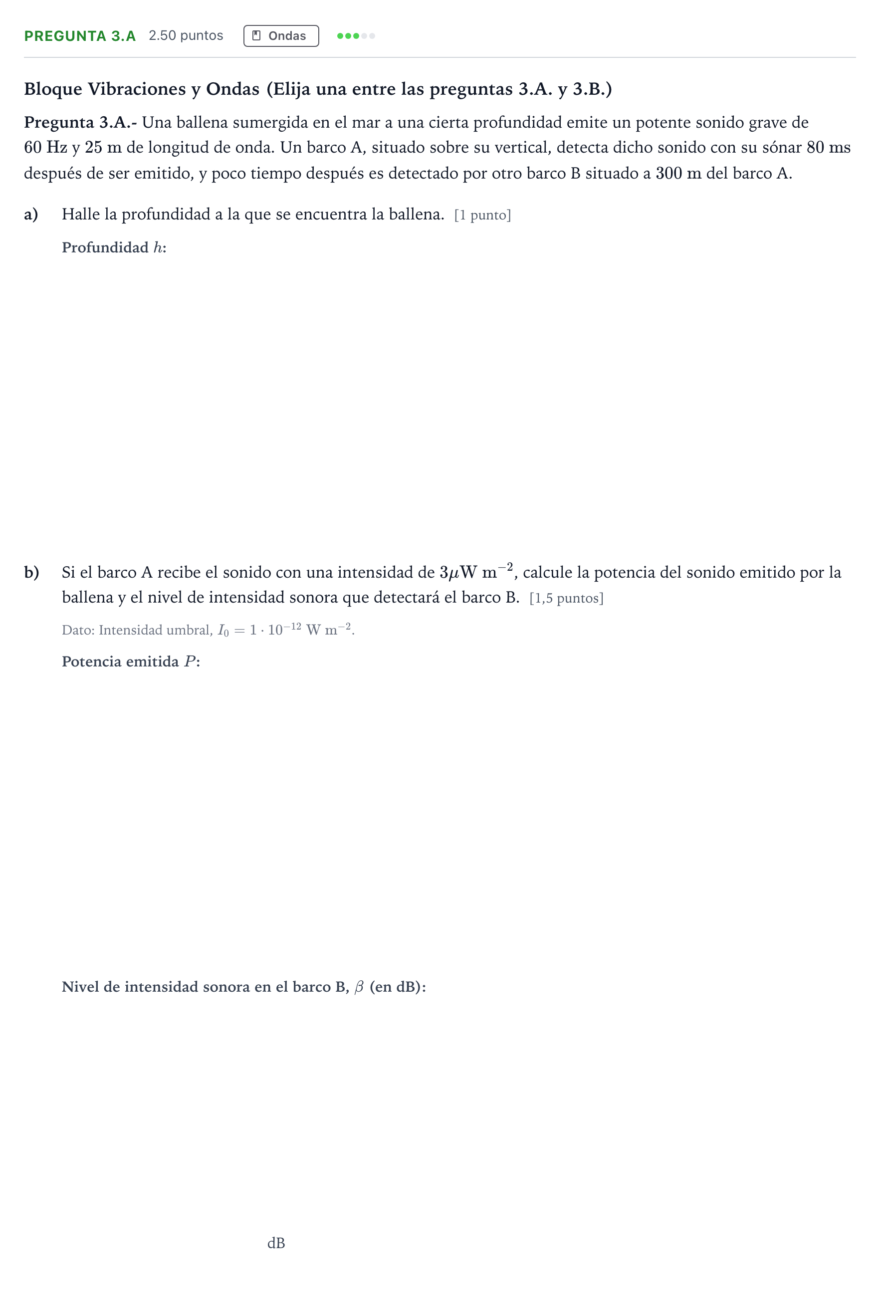 Enunciado: Pregunta 3.A · Física PAU Madrid Ordinaria 2025